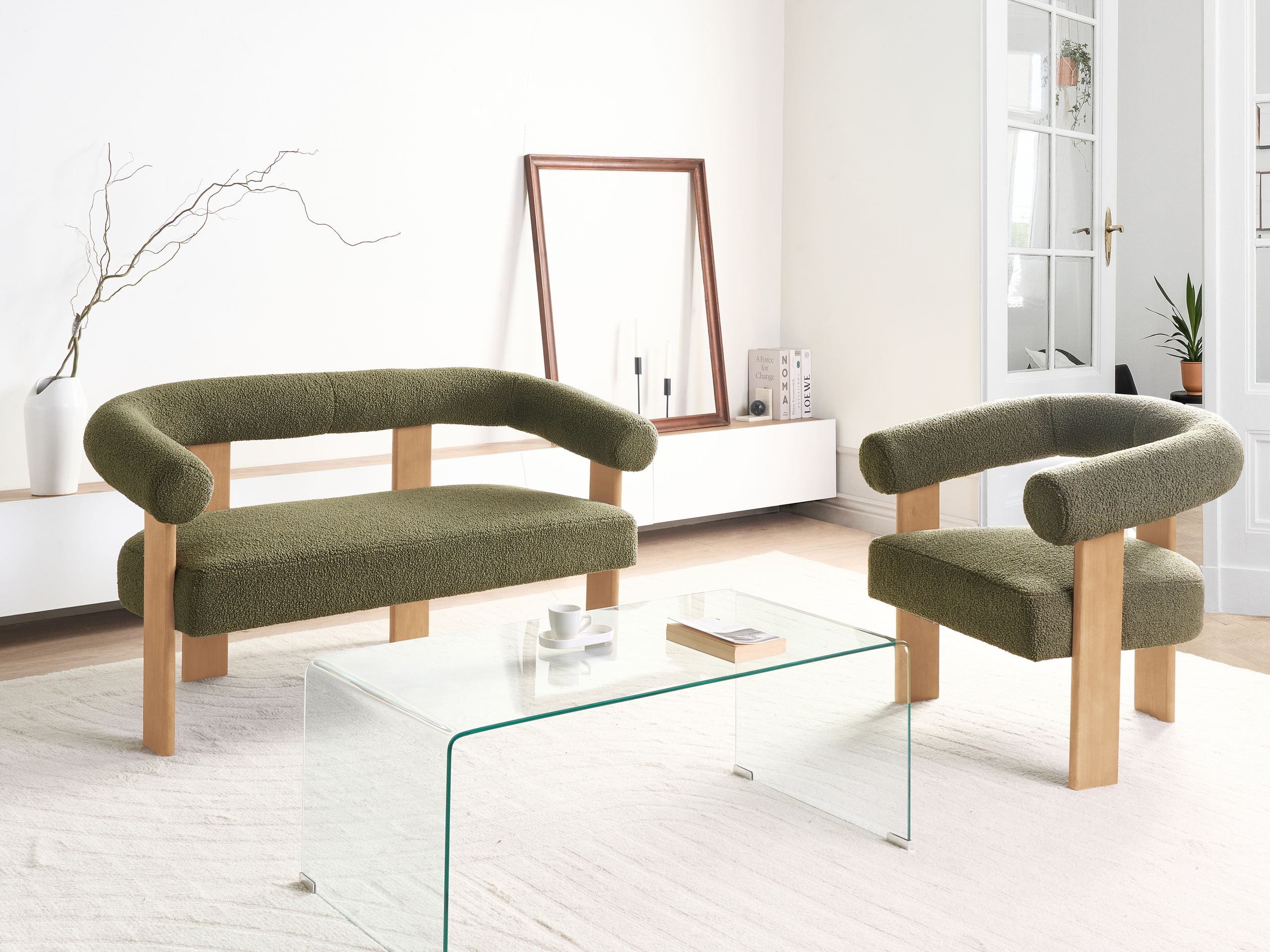 Klop z oblazinjenjem Berwyn 2709 (Zelena + Svetel les)