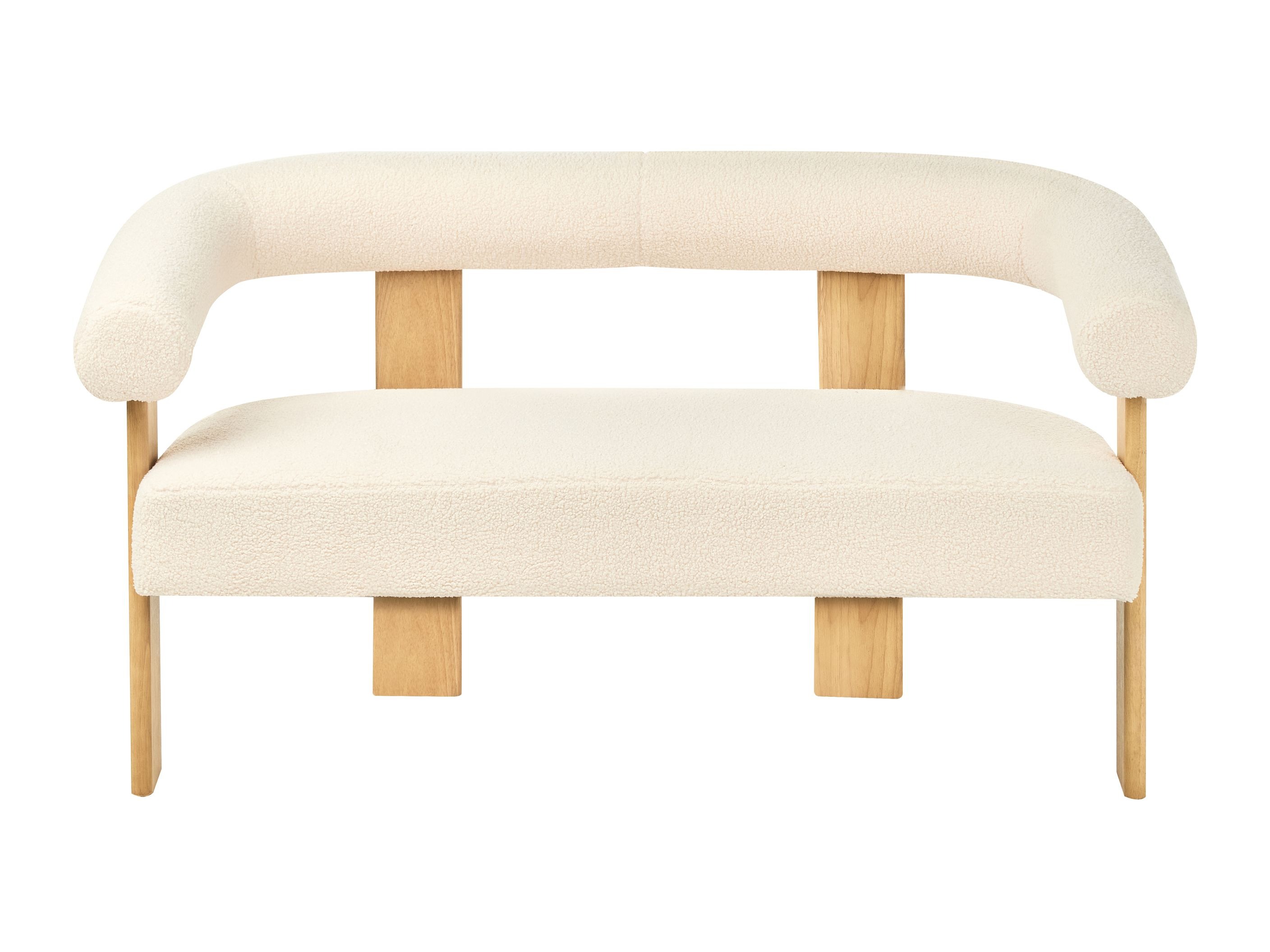 Komplet oblazinjenega pohištva Berwyn 2710 (Bela + Svetel les)