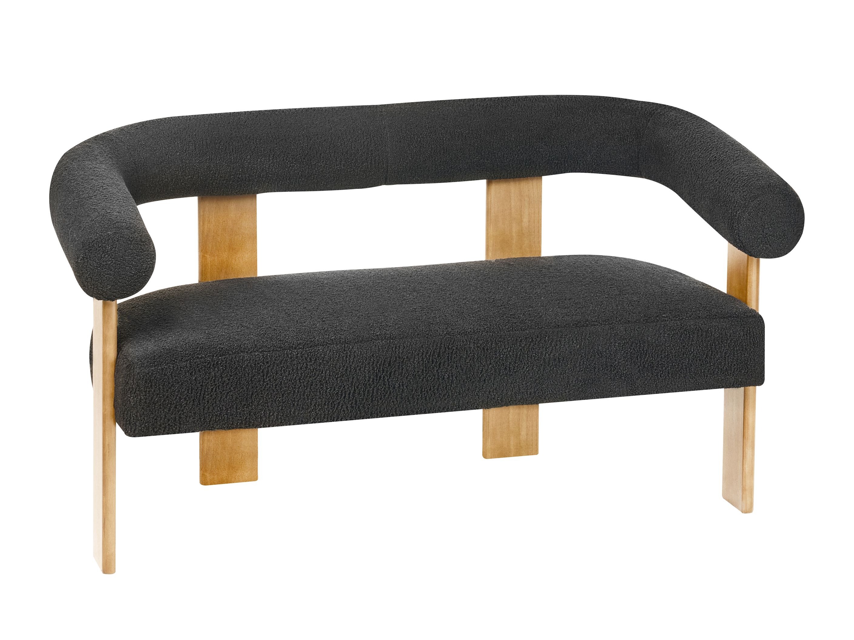 Komplet oblazinjenega pohištva Berwyn 2710 (Črna + Svetel les)