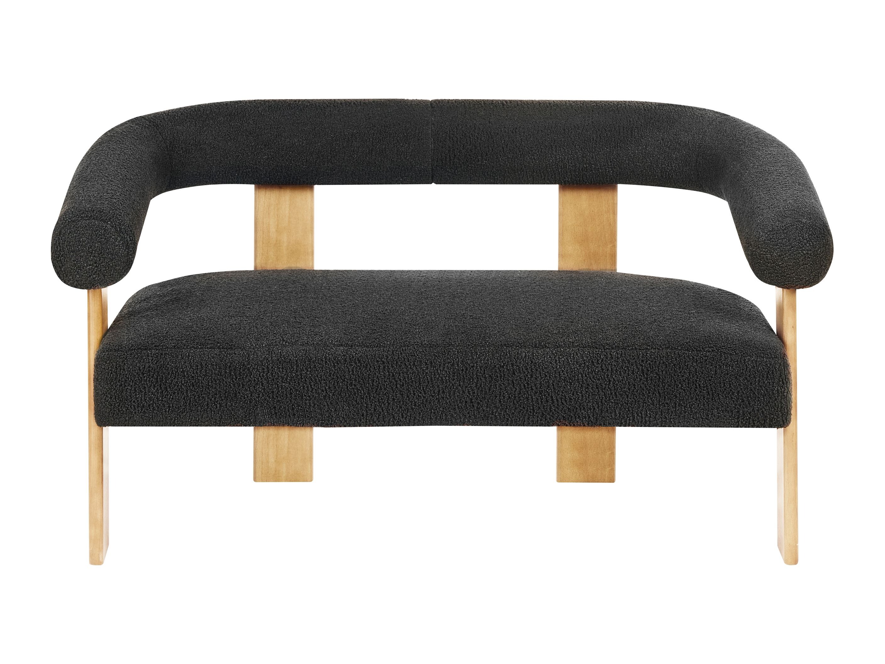 Komplet oblazinjenega pohištva Berwyn 2710 (Črna + Svetel les)