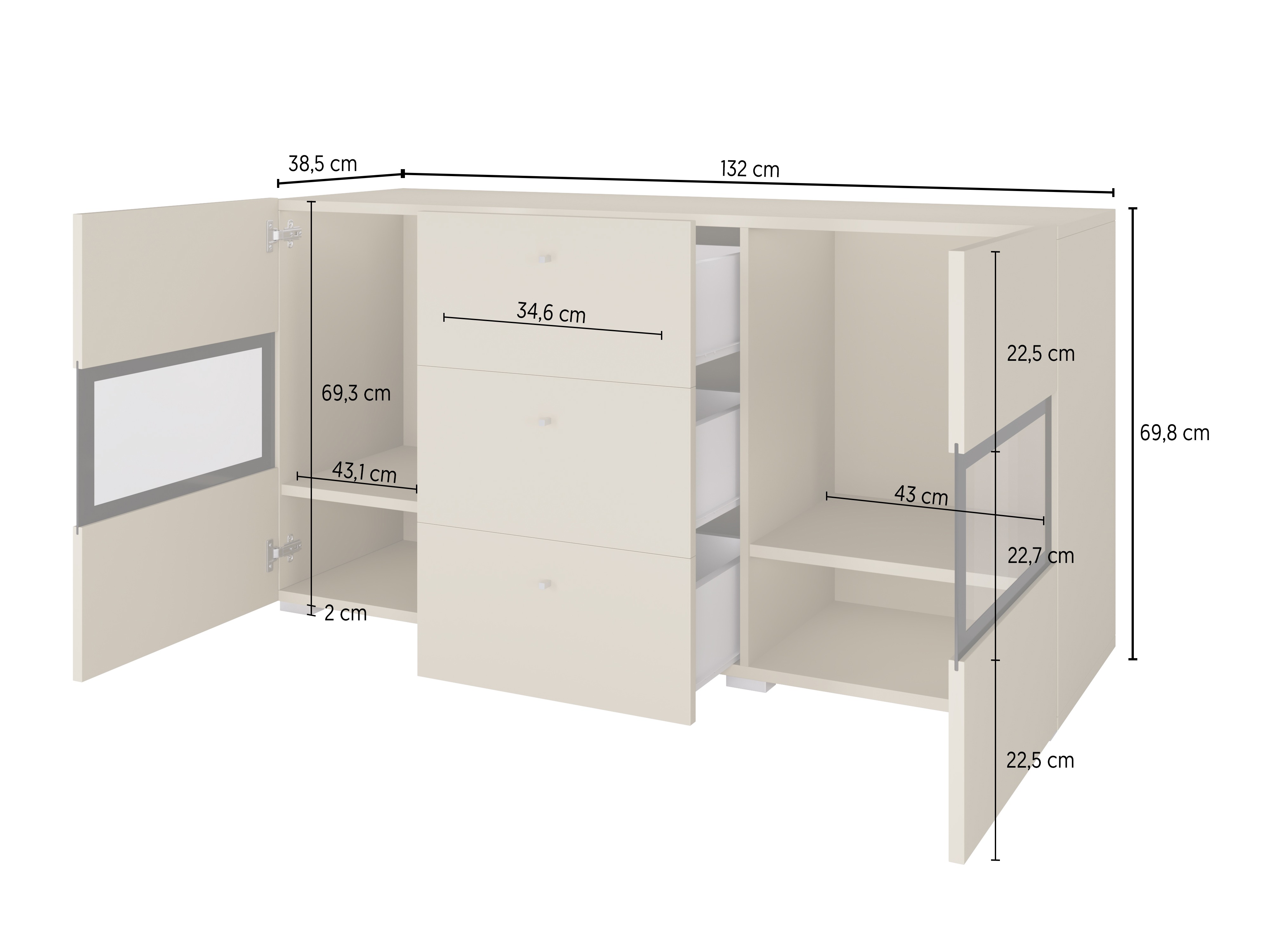 Komoda Serodeu 101 (Bela + Sijaj bela)