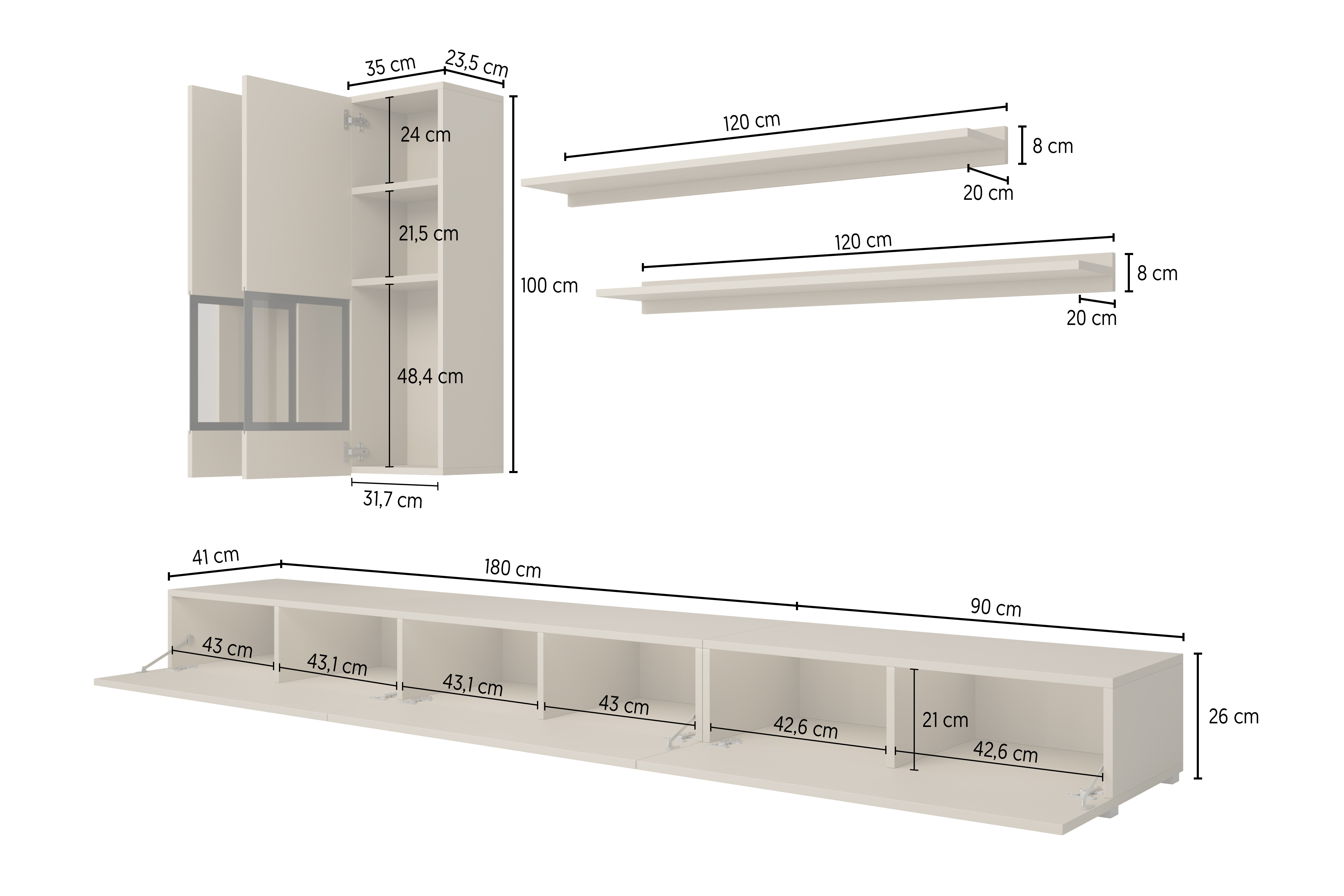 Komplet za dnevno sobo Serodeu 100 (Oreh + Temno rjava)
