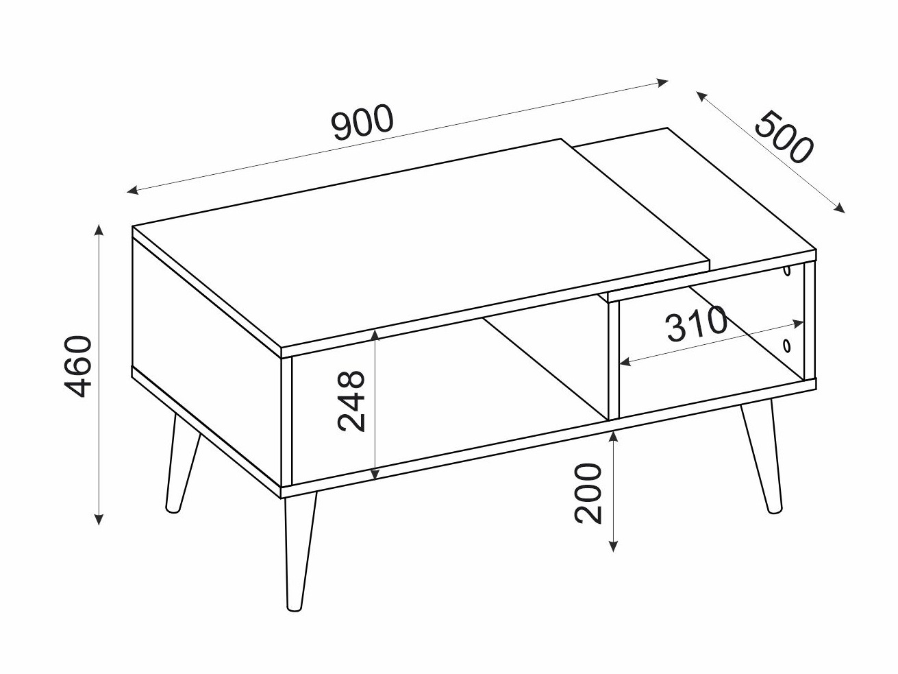 Klubska mizica Kailua 2562