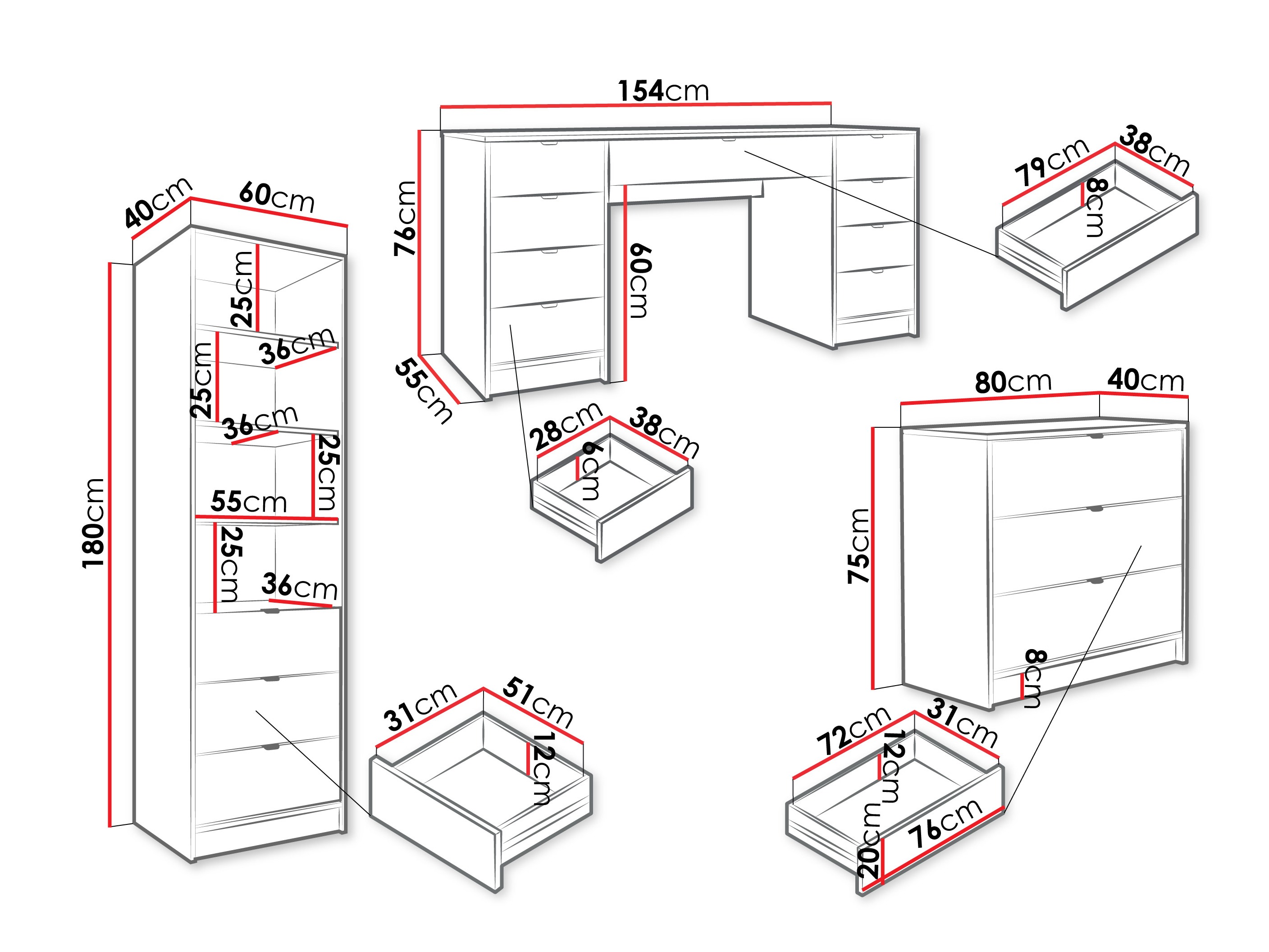 Komplet za domačo pisarno Comfivo Papilio VI (Bež)