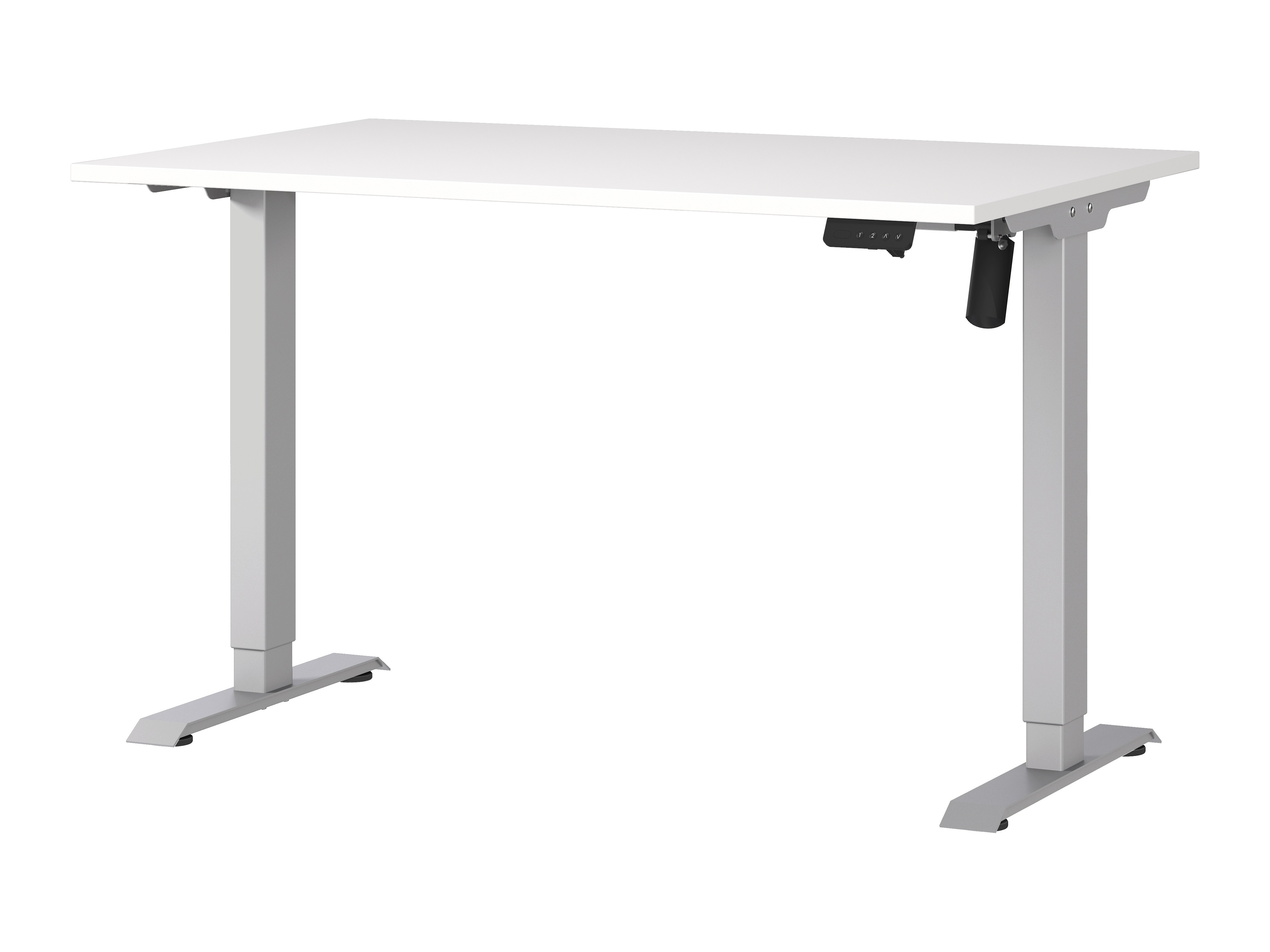 Dvižna pisalna miza Lartesi 115 (Bela + Srebrna)