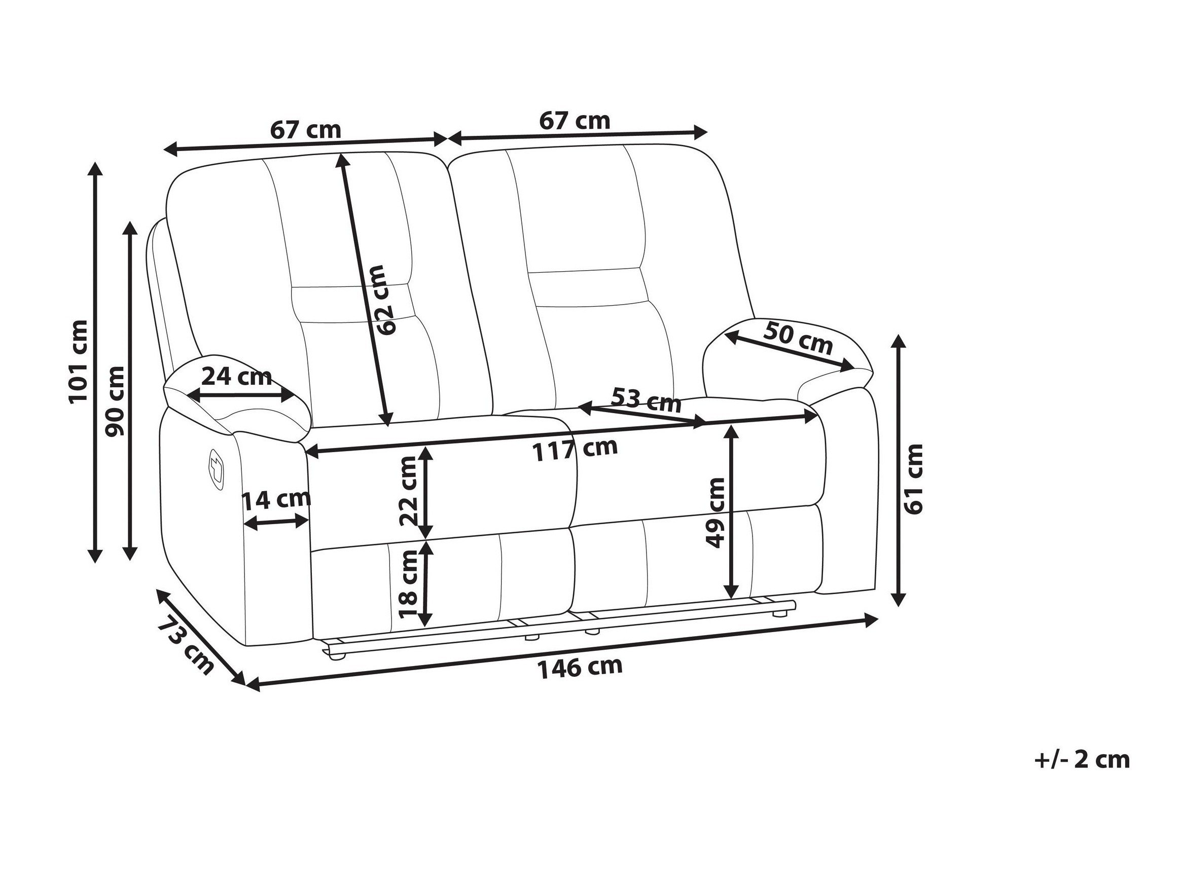 Kavč s počivalnikom Tivlira 110 (Temno siva)