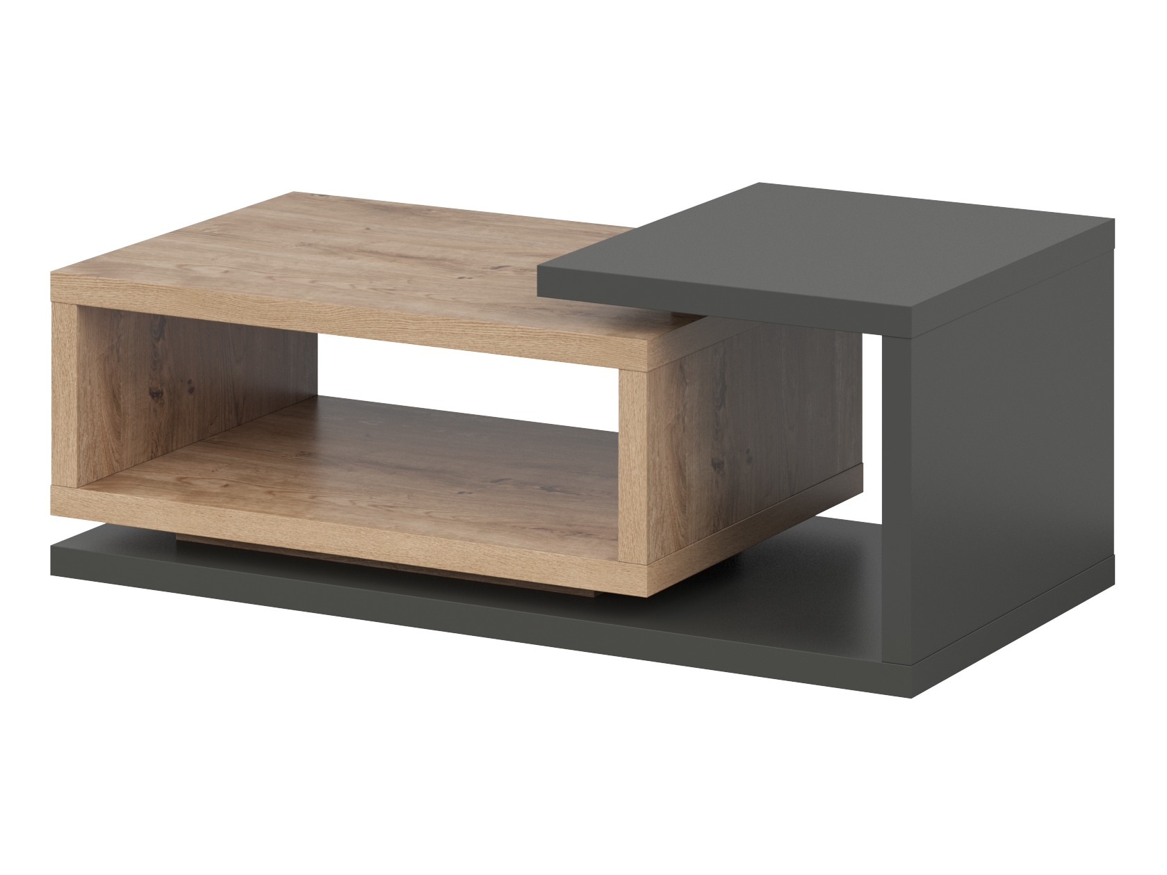 Klubska mizica Lutiva 104 (Antracit + Ribbec hrast)