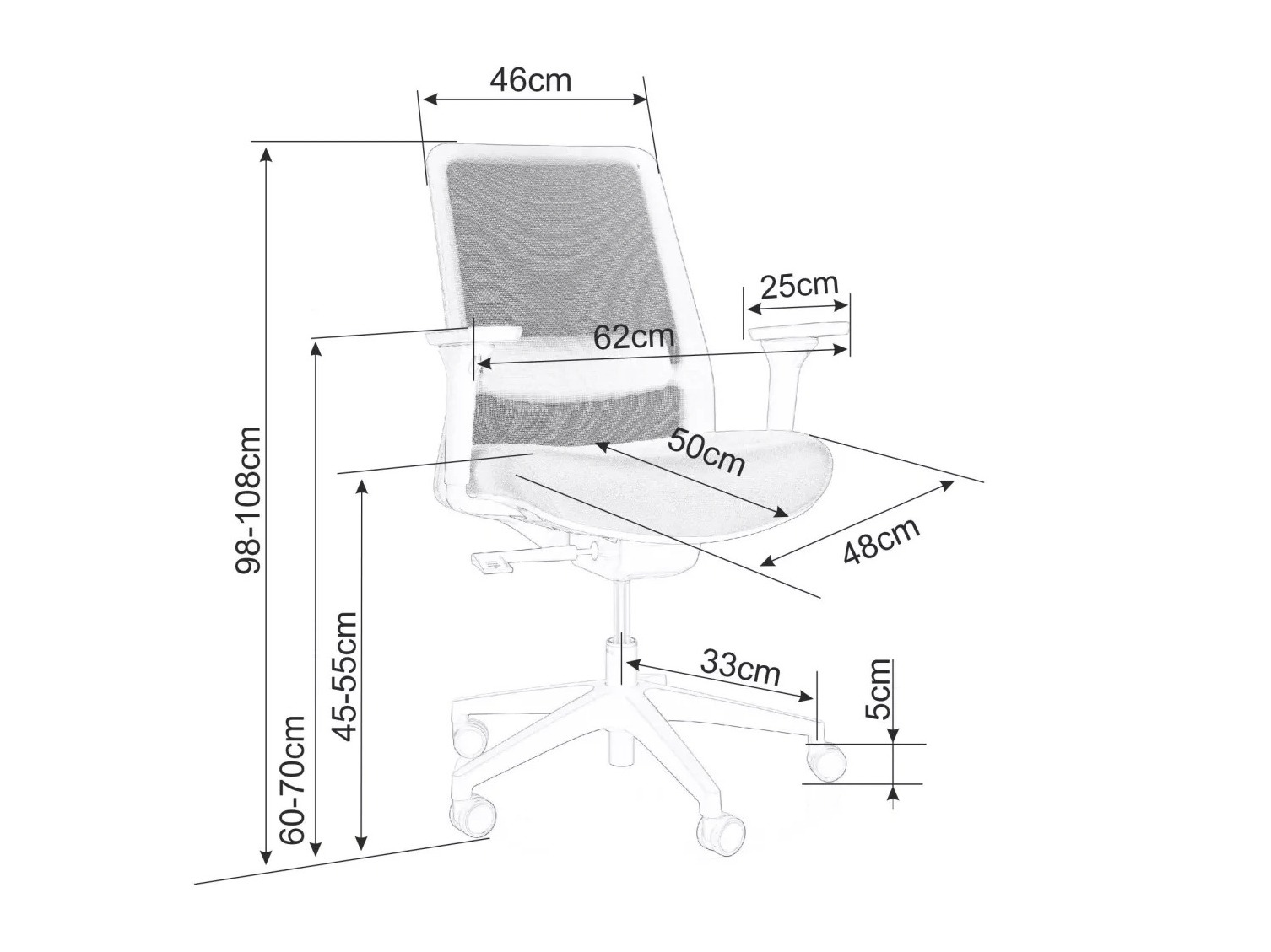 Pisarniški stol Detroit 789 (Siva)