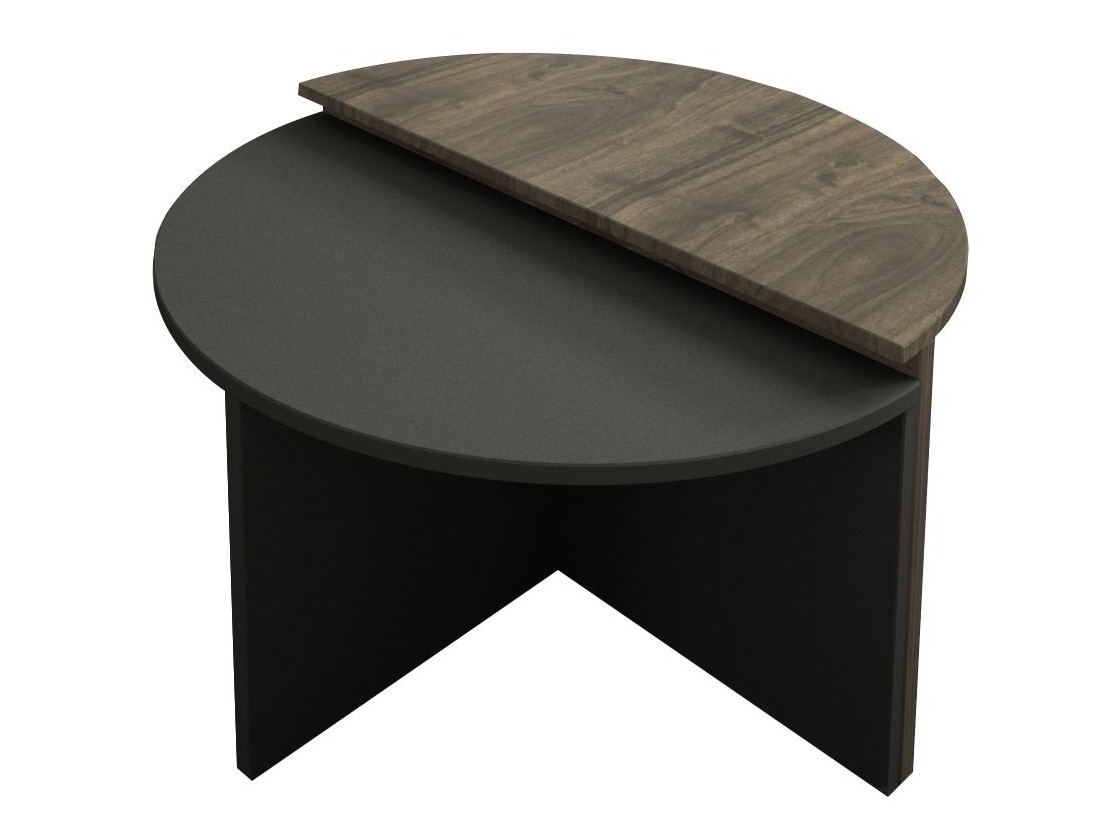 Komplet klubskih mizic Kailua 2581 (Antracit + Oreh)