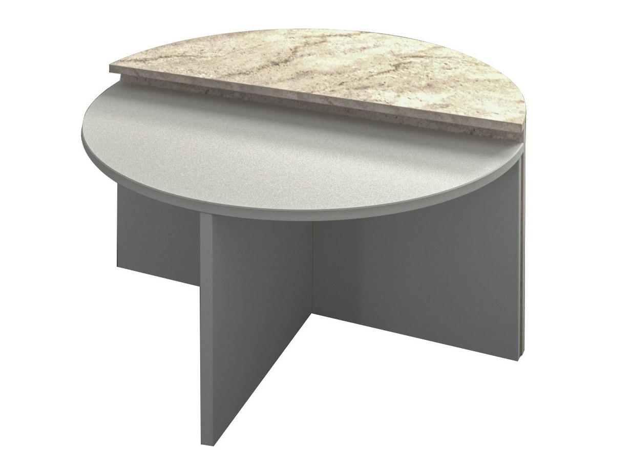 Komplet klubskih mizic Kailua 2581 (Siva + Svetla Travertine)