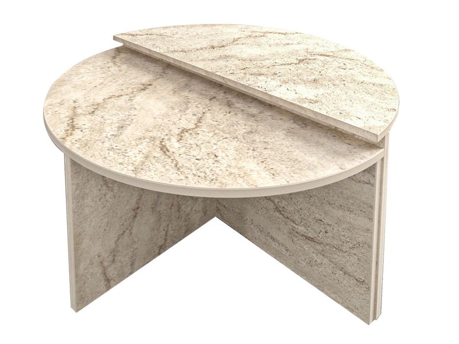 Komplet klubskih mizic Kailua 2581 (Svetla Travertine)