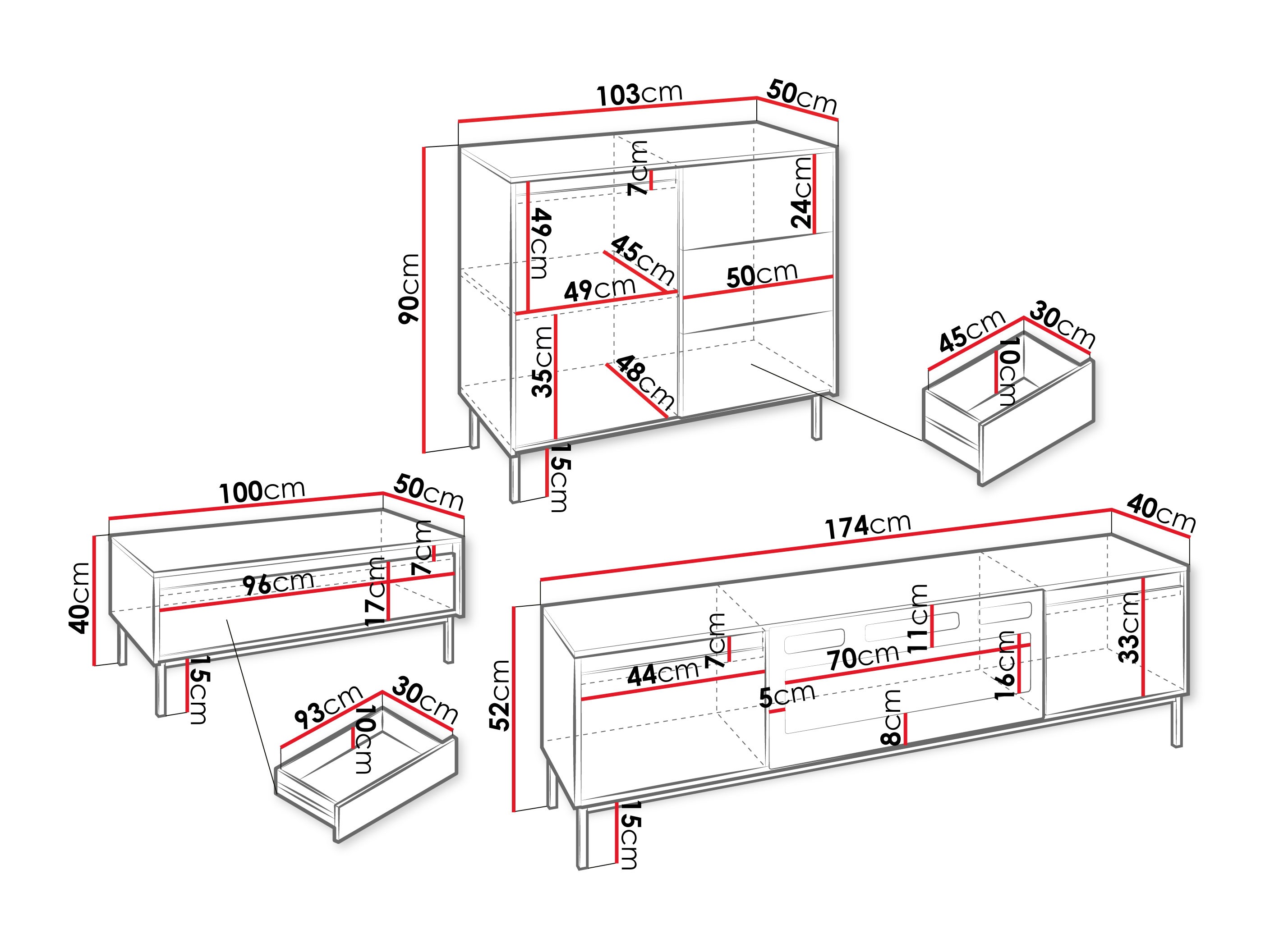 Komplet za dnevno sobo Comfivo Delruva 110 (Bela)
