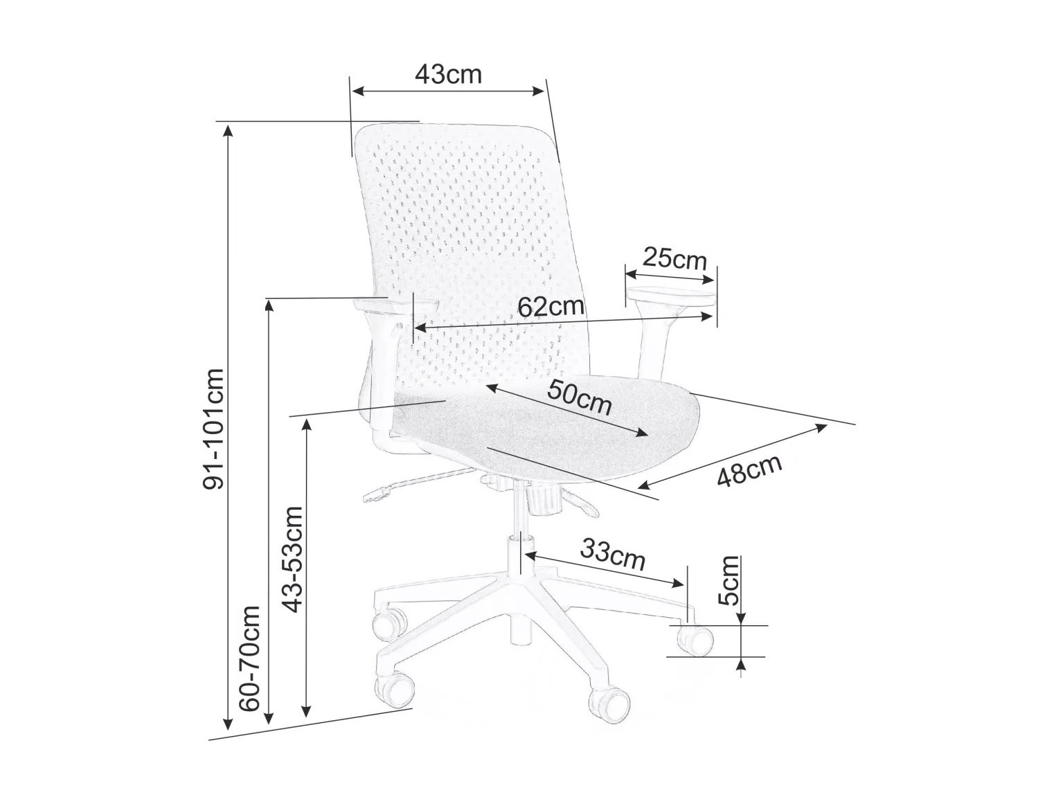 Pisarniški stol Detroit 798 (Siva)