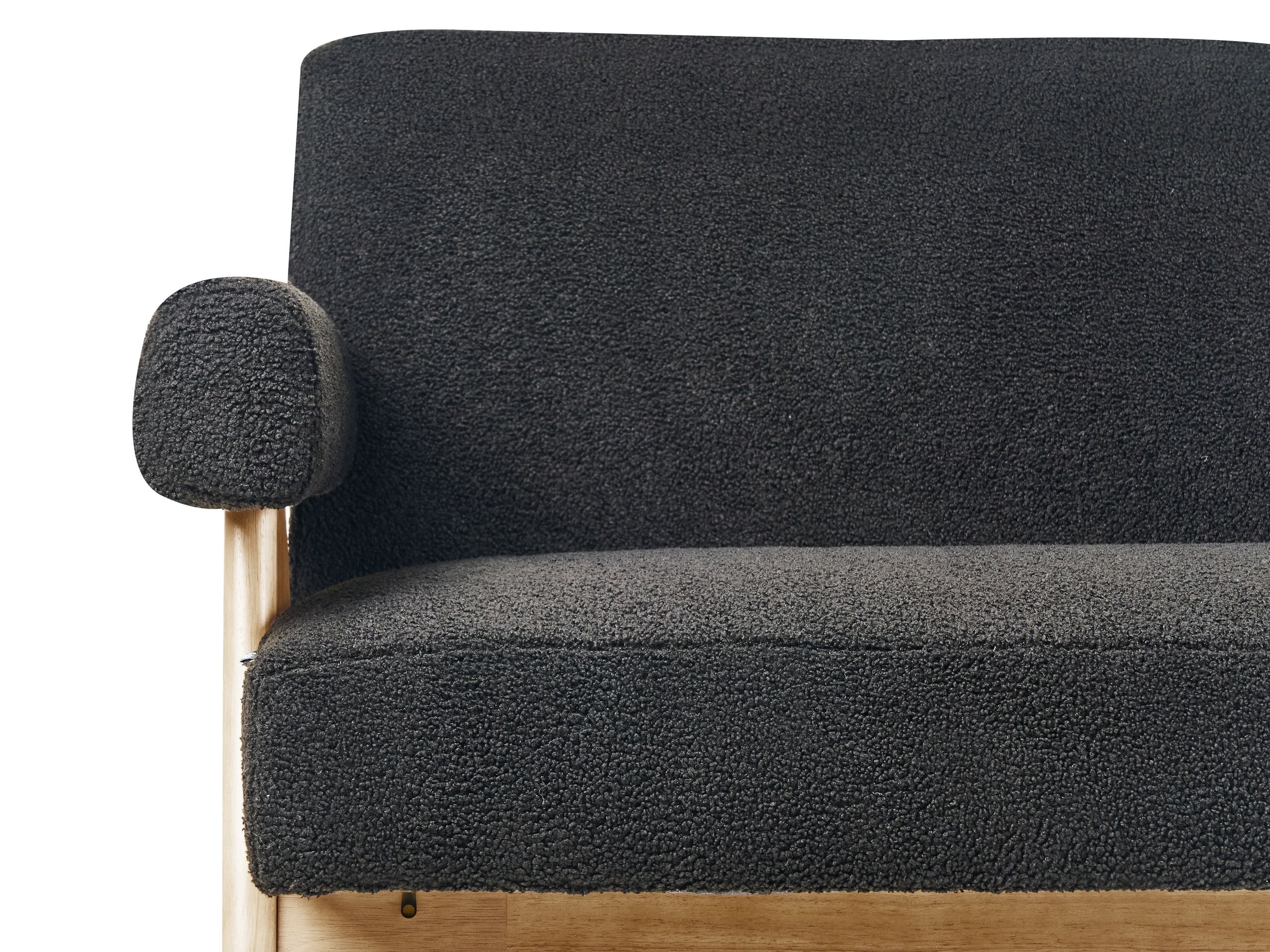 Klop z oblazinjenjem Berwyn 2713 (Črna + Svetel les)