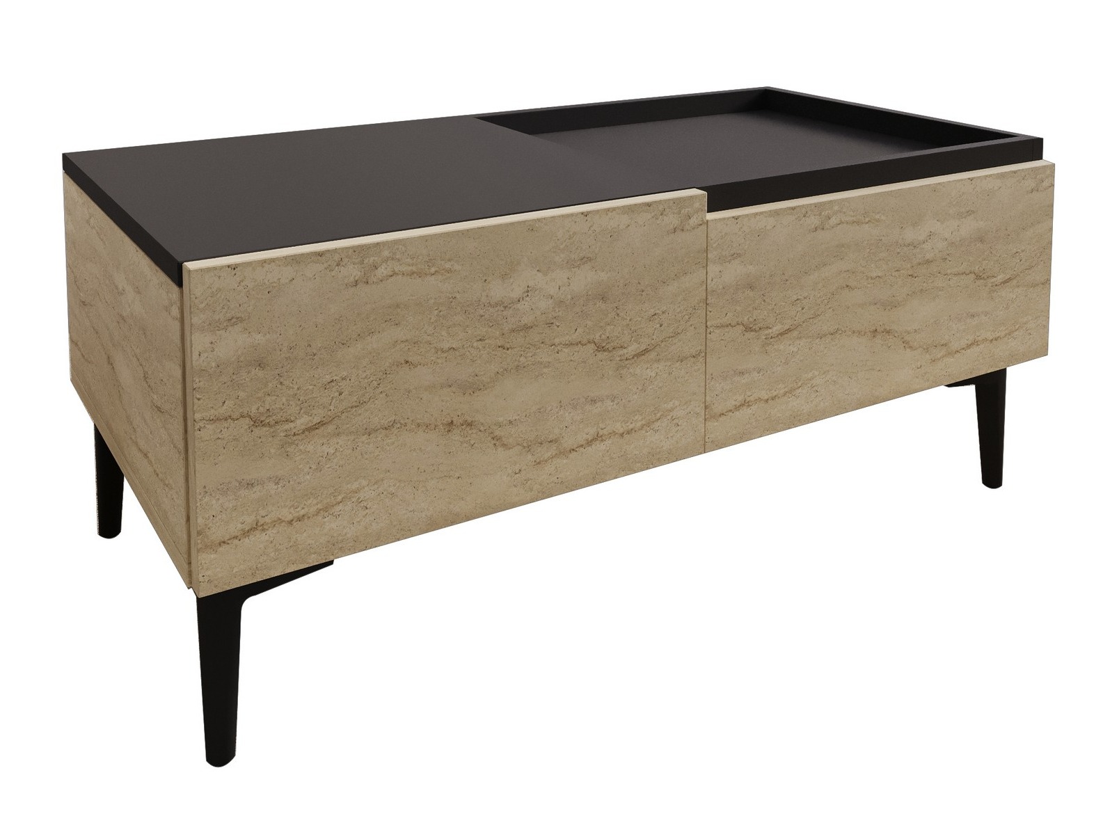 Klubska mizica Kailua 2586 (Svetla Travertine + Antracit)