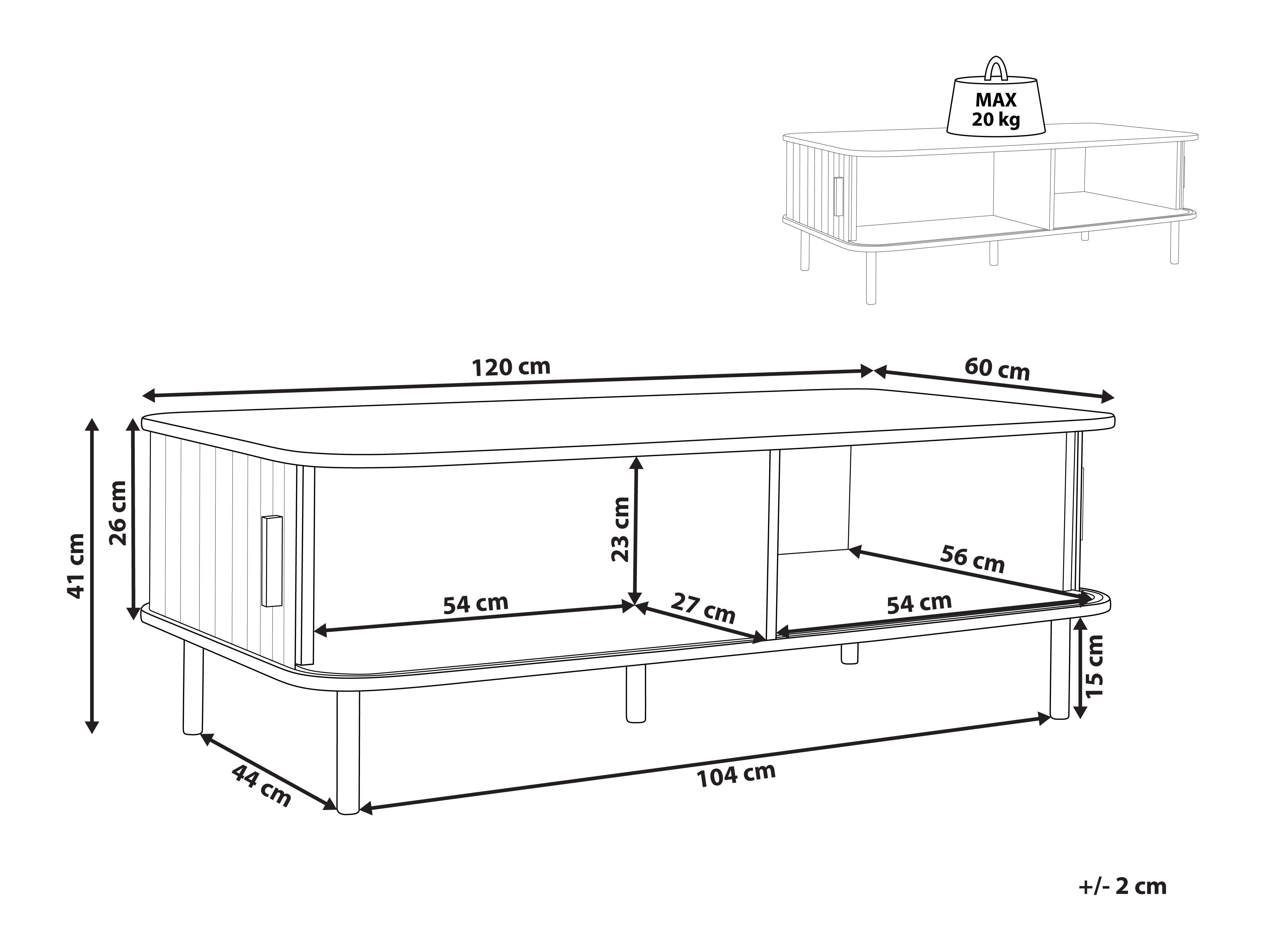 Klubska mizica Fencalu 107 (Temno rjava)