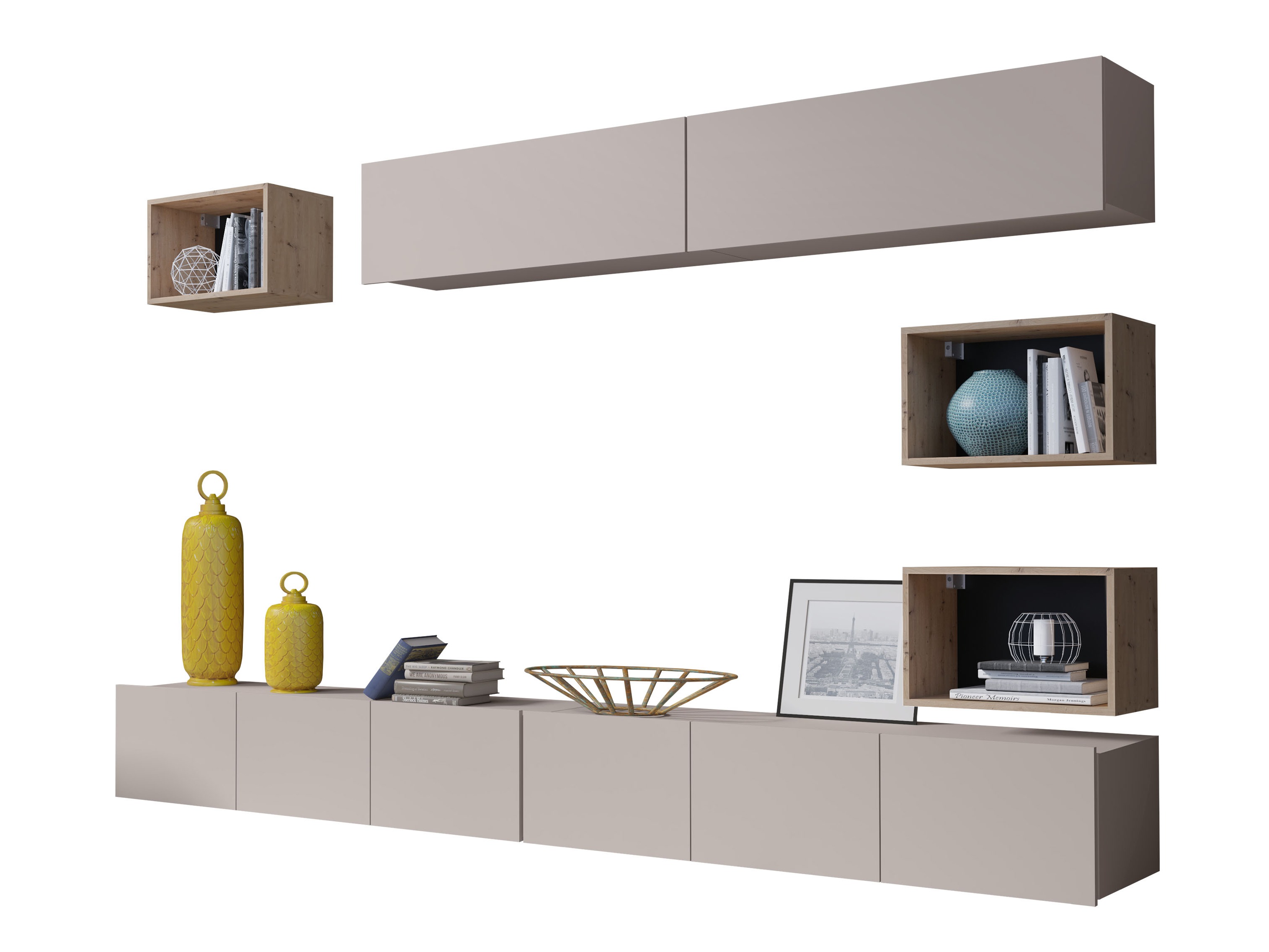 Komplet za dnevno sobo Remus XXXI (Kašmir + Artisan hrast)