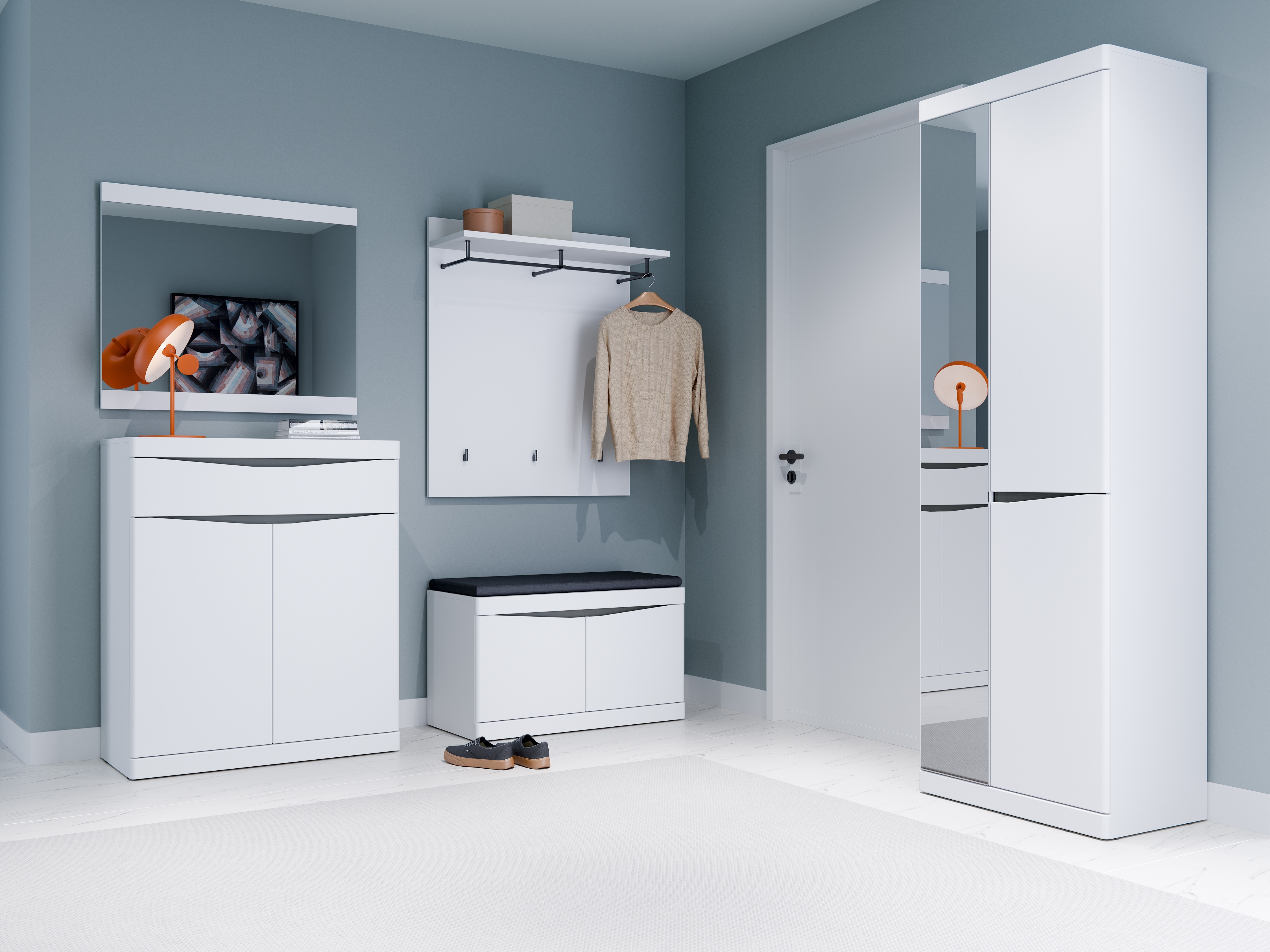 Komplet za predsobo Venlori 119 (Bela)