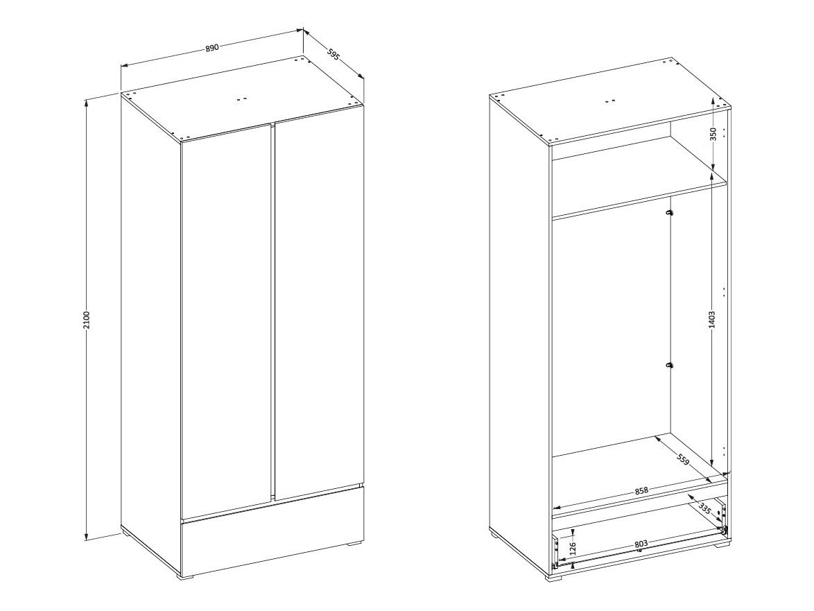 Garderobna omara Alfere 118 (Bela)