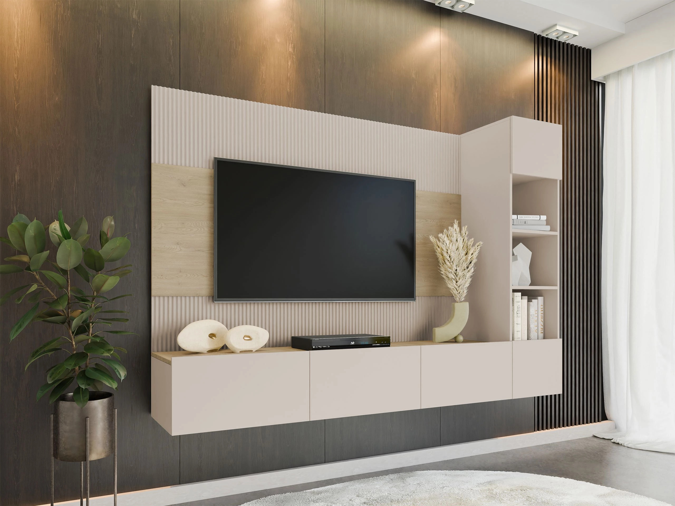 Komplet za dnevno sobo Comfivo 369 (Bež + Hrast)