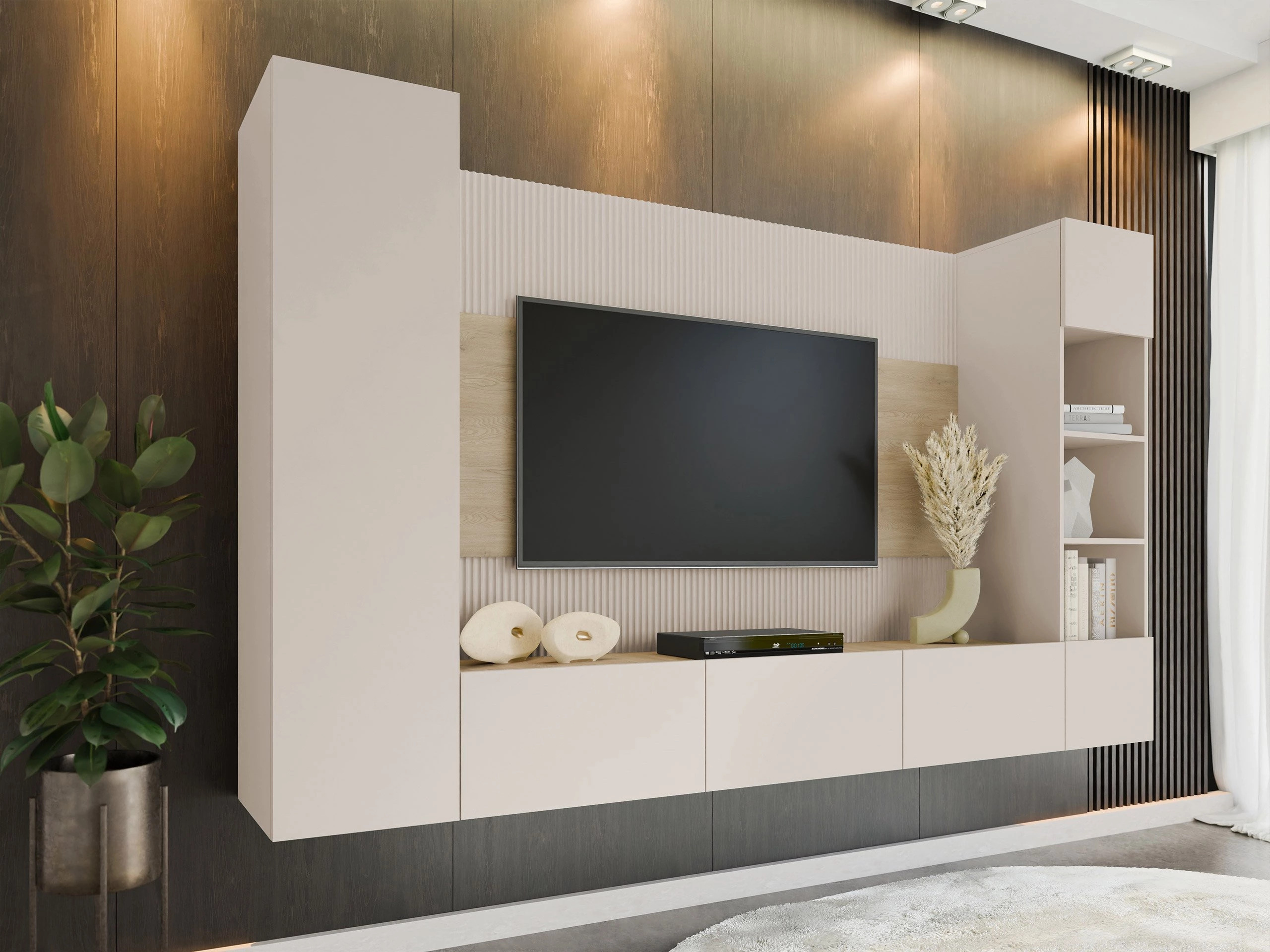 Komplet za dnevno sobo Comfivo Salix IV (Bež + Hrast)