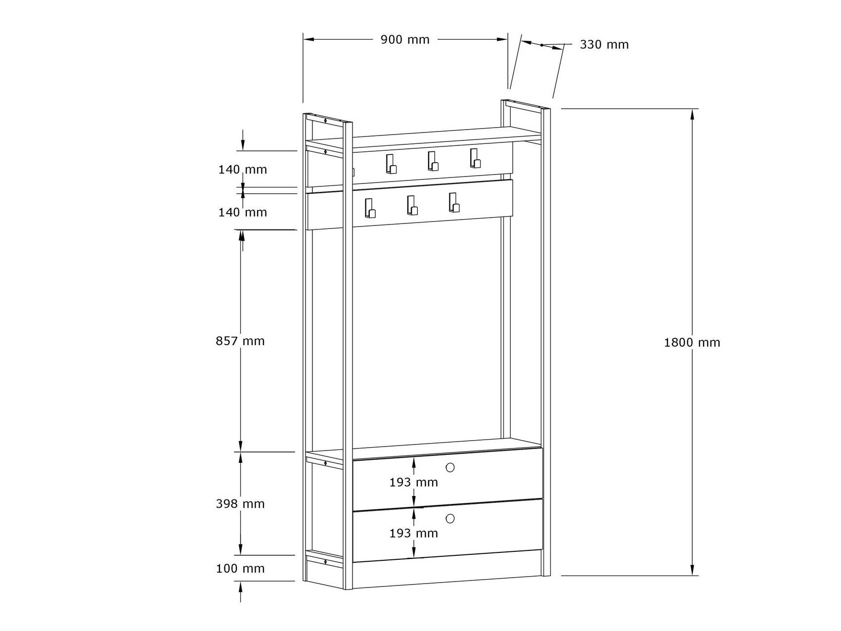 Komplet za predsobo Kailua 2608