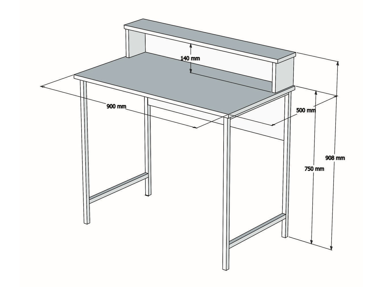 Pisalna miza Kailua 2607 (Črna + Oreh)