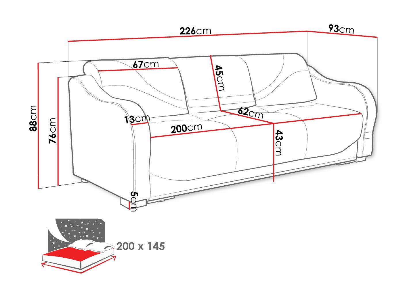 Kavč z ležiščem Decatur 104