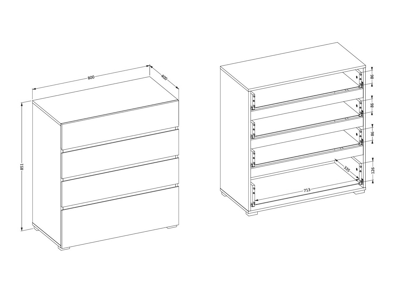 Komoda Alfere 121 (Bela)