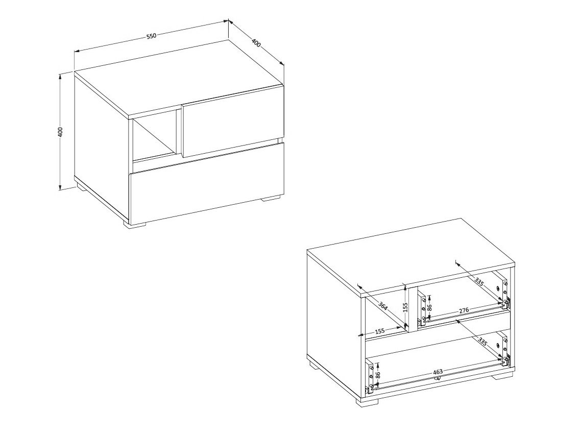 Nočna omarica Alfere 120 (Wotan hrast)