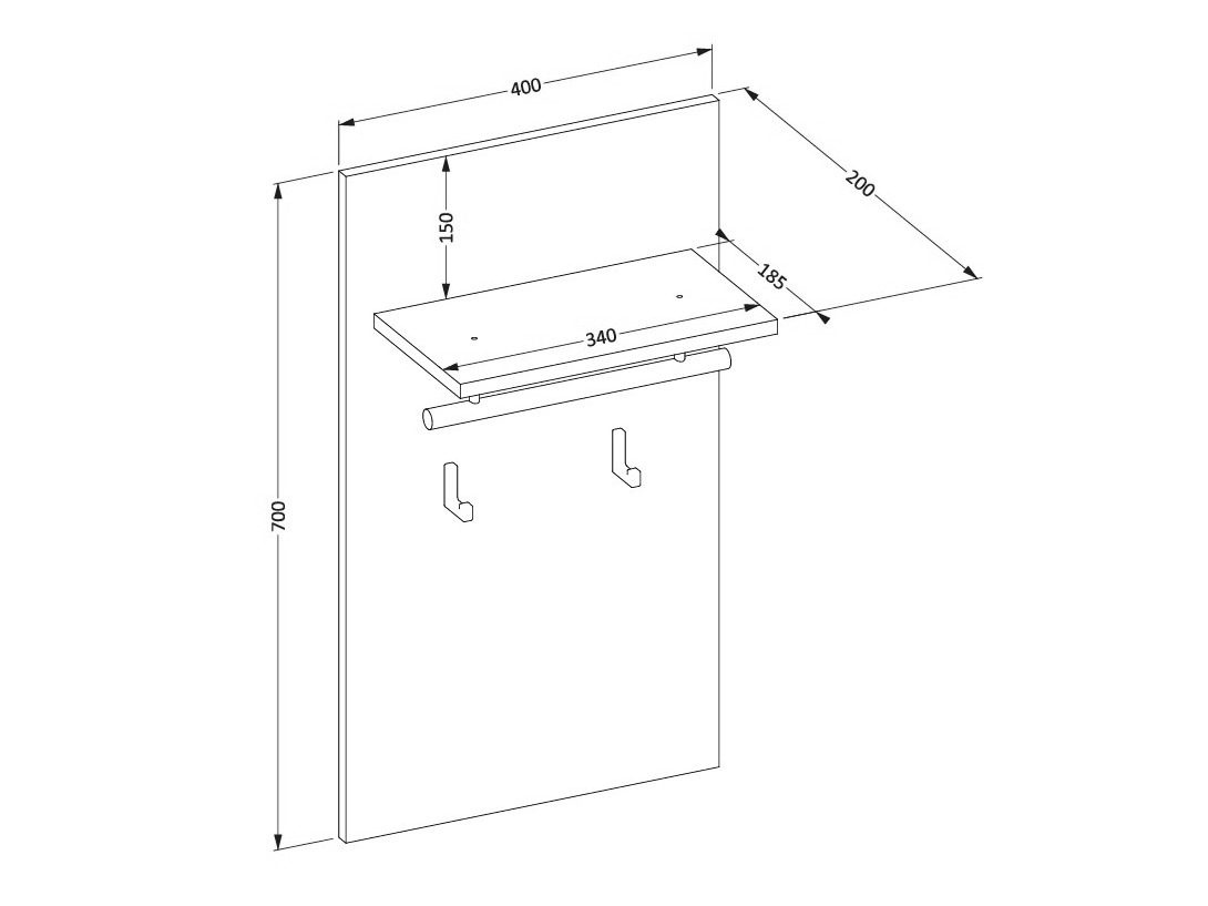 Obešalnik Alfere 114 (Wotan hrast)
