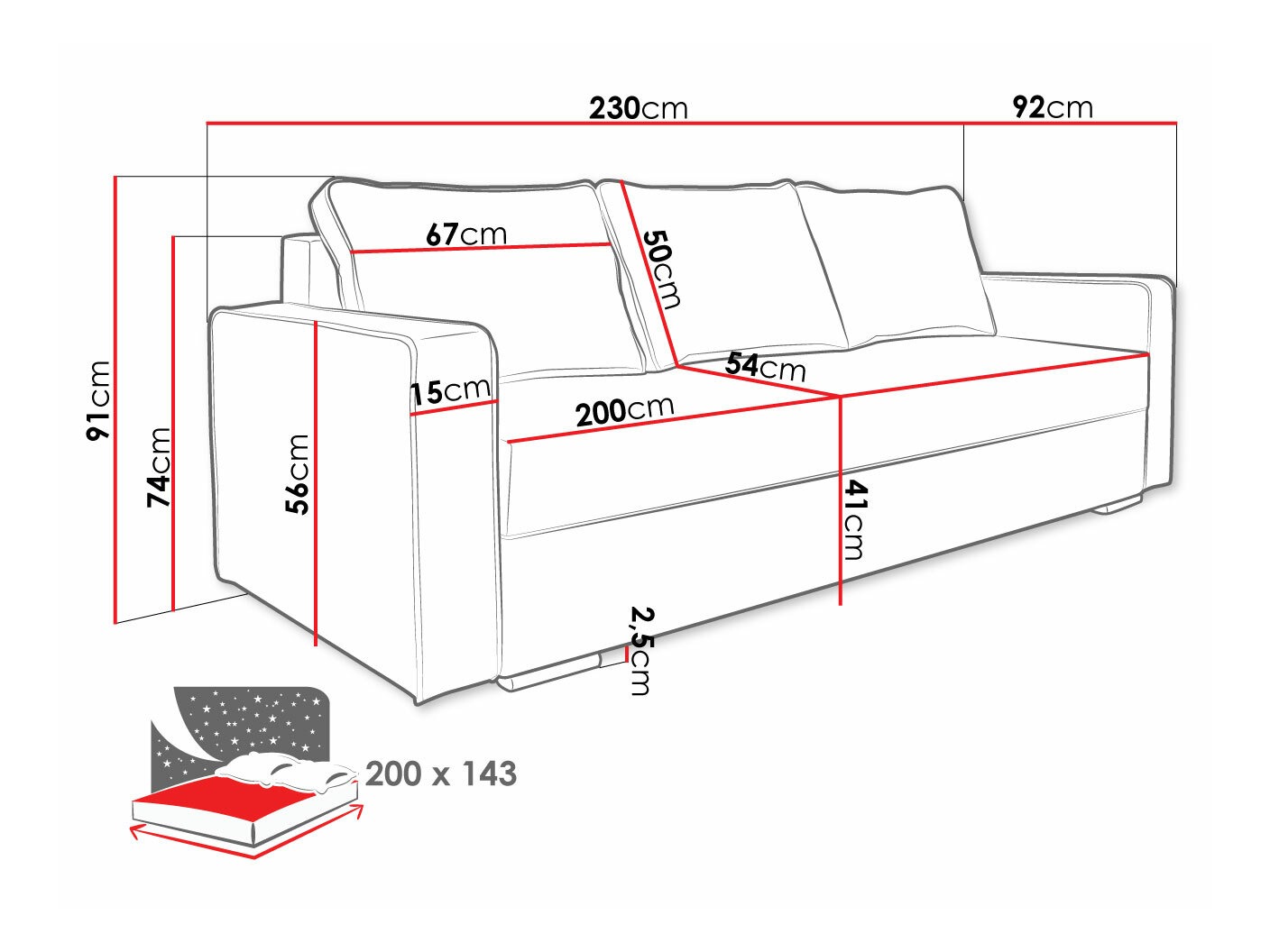 Raztegljiv kavč Decatur 101 (Amor Velvet 4314 + Amor Velvet 4317)
