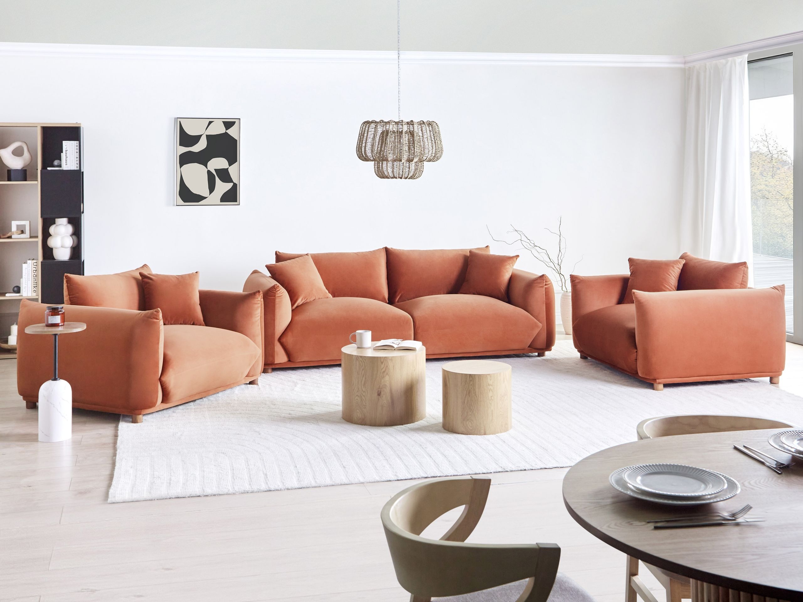 Komplet oblazinjenega pohištva Berwyn 2724 (Oranžna)