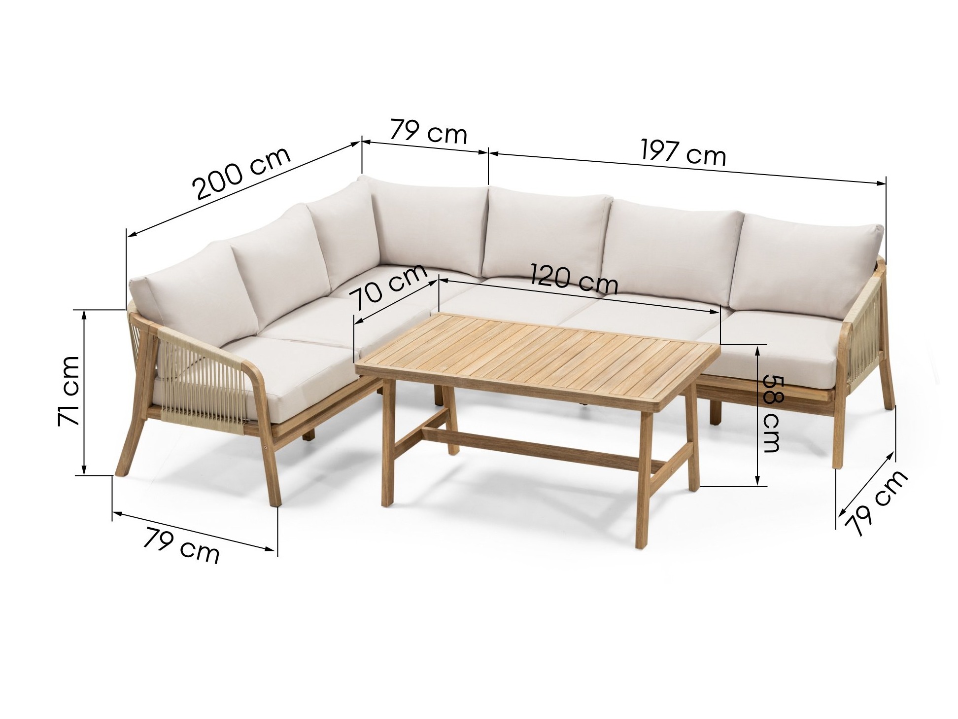 Komplet vrtnega pohištva Burleson 325