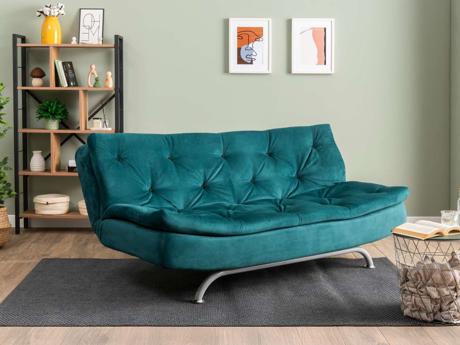 Raztegljiv kavč Altadena 605 (Turkizna)