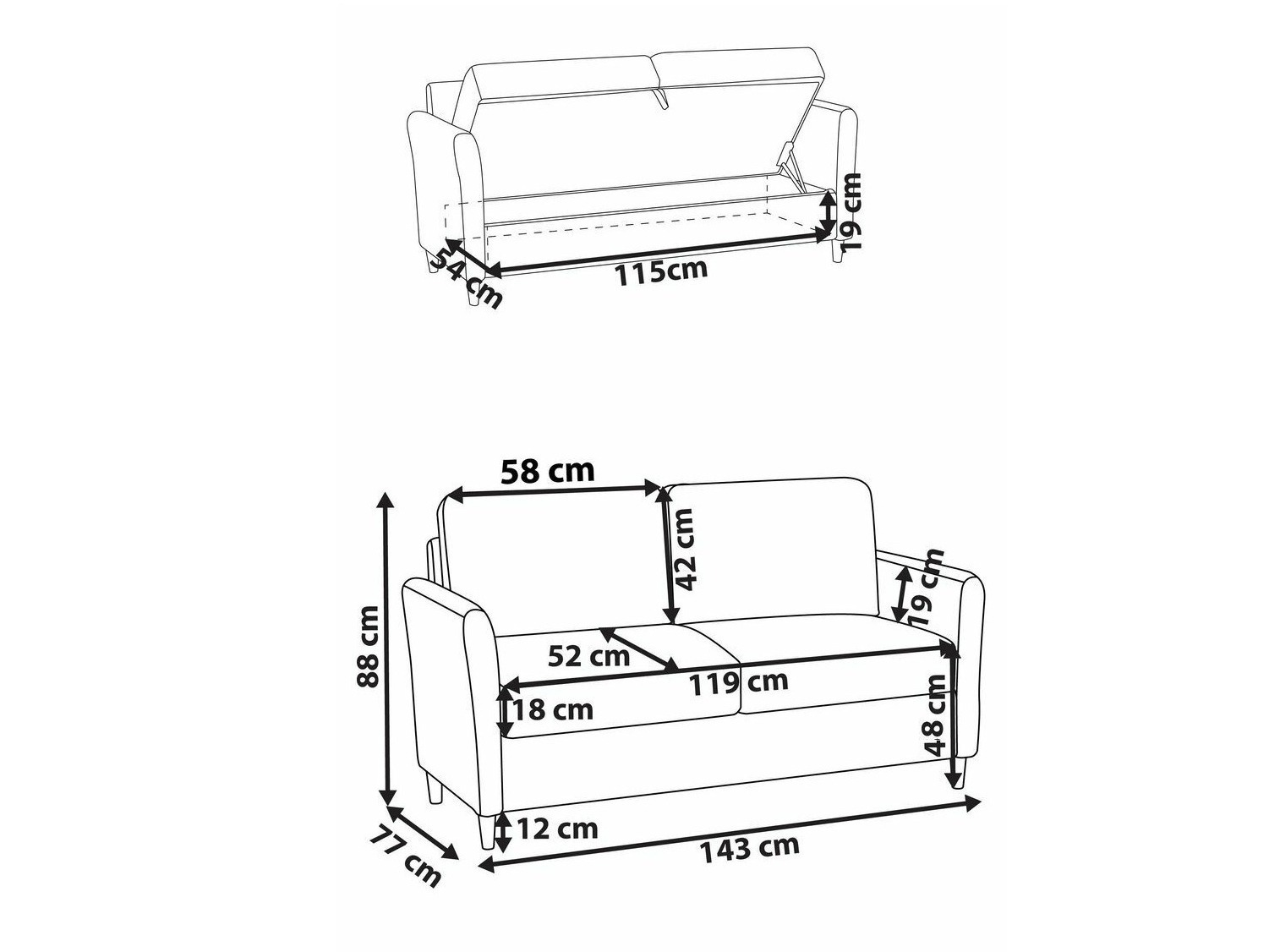Kavč Berwyn 2822 (Modra)