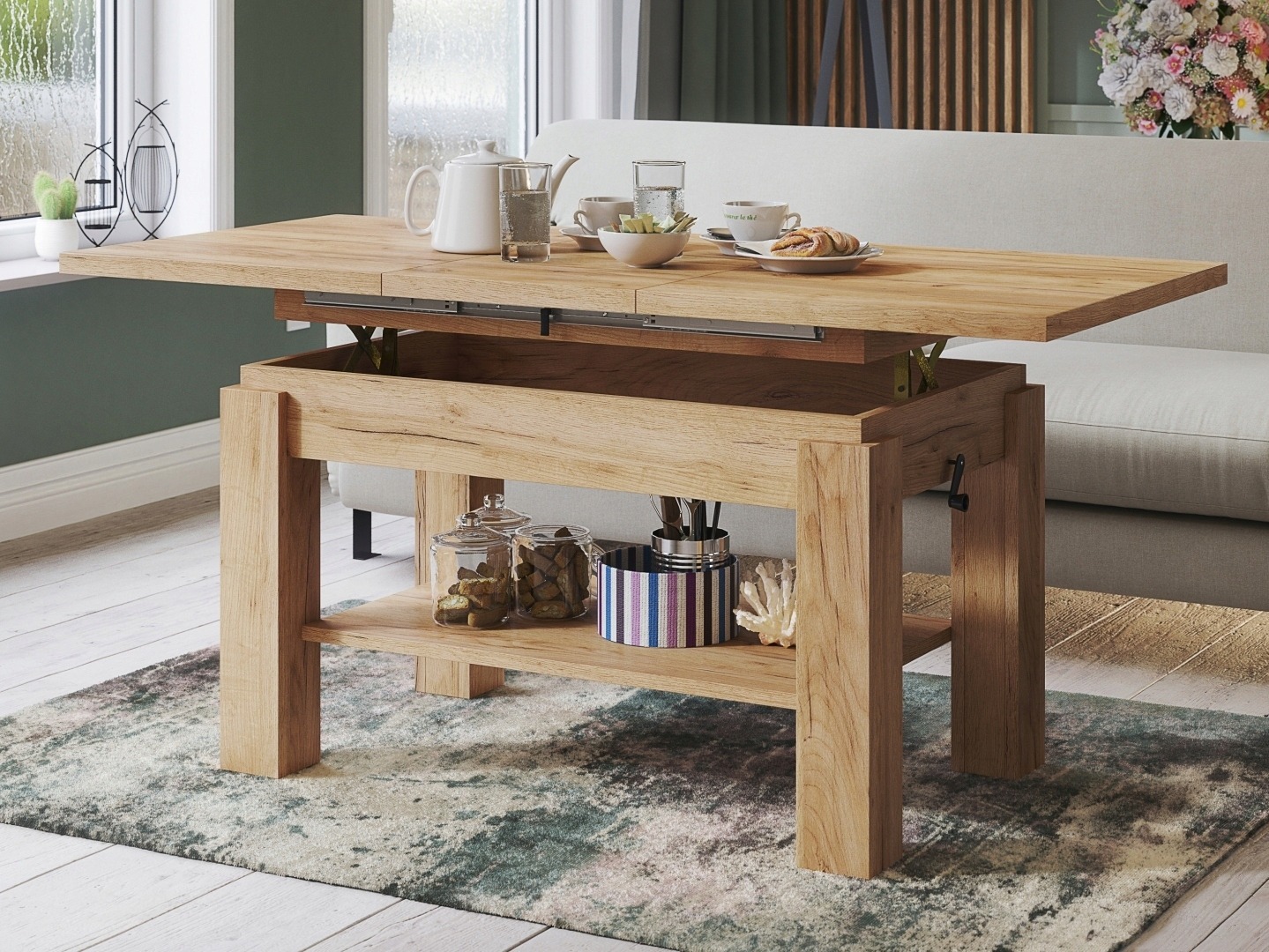 Raztegljiva klubska mizica Glendale 100 (Craft zlati hrast)