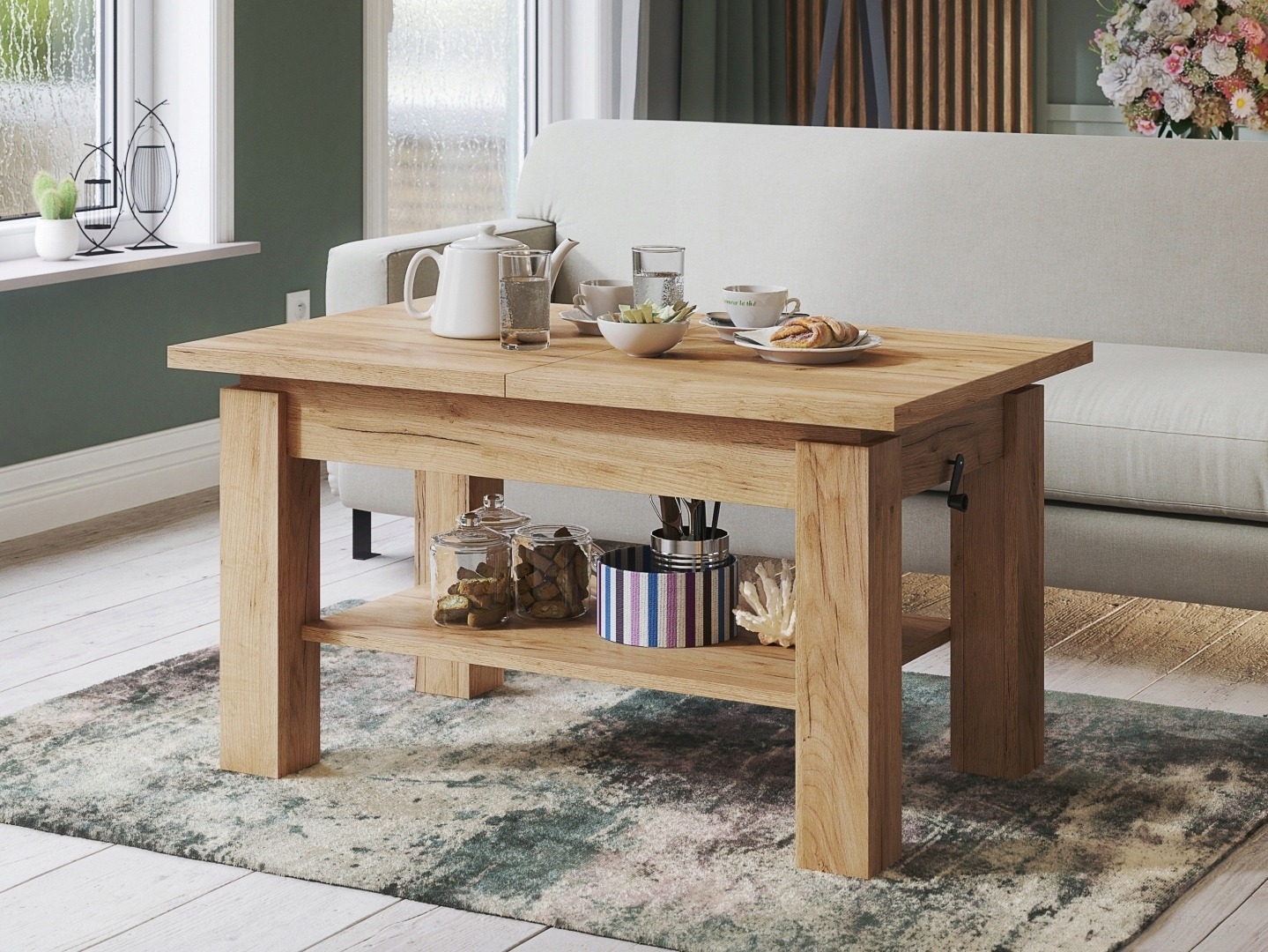 Raztegljiva klubska mizica Glendale 100 (Craft zlati hrast)