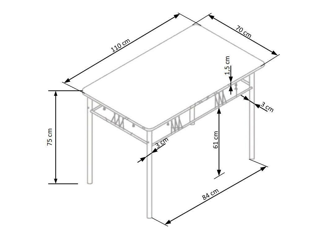 Jedilniški komplet Houston 1251 (Hrast + Črna)