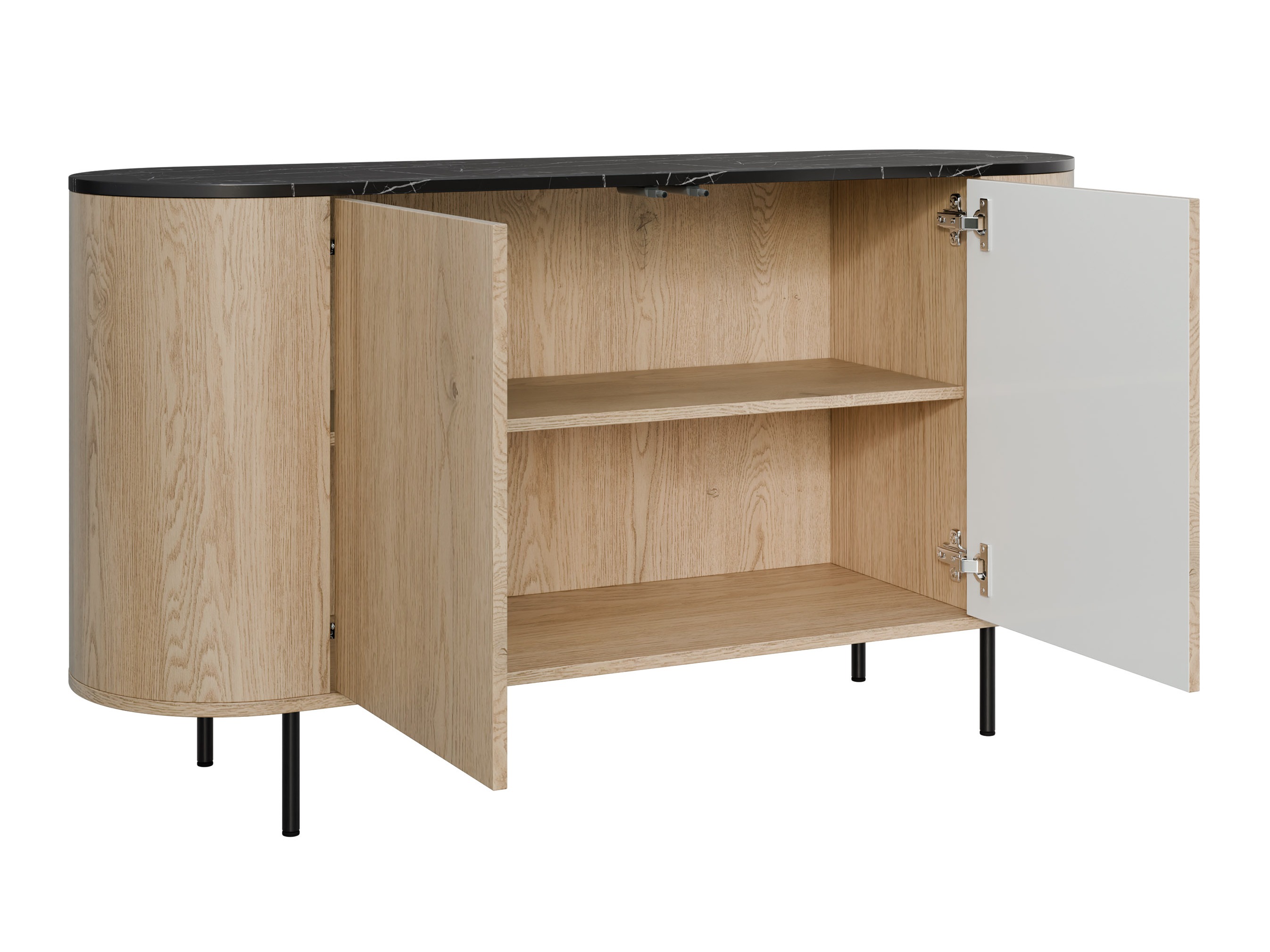 Komplet za dnevno sobo Comfivo Livtena (Črni marmor + Črna)