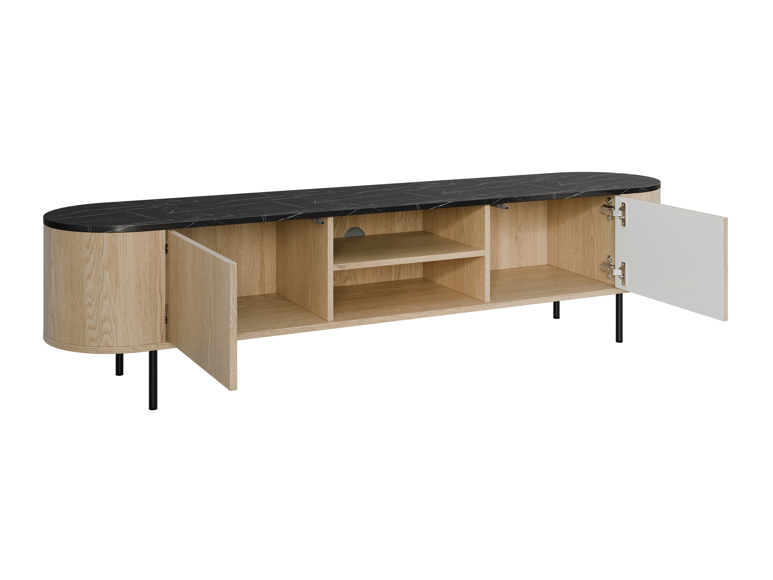 Komplet za dnevno sobo Comfivo Livtena (Črni marmor + Črna)