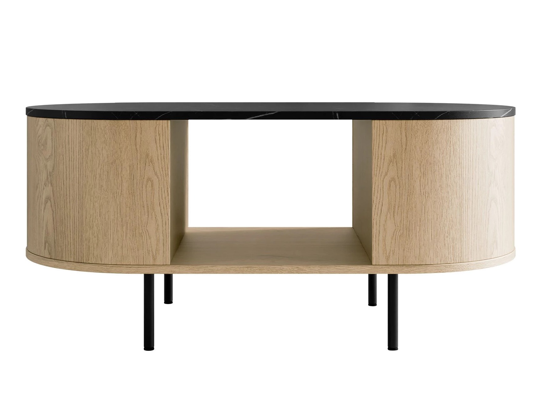 Komplet za dnevno sobo Comfivo Livtena (Črni marmor + Črna)