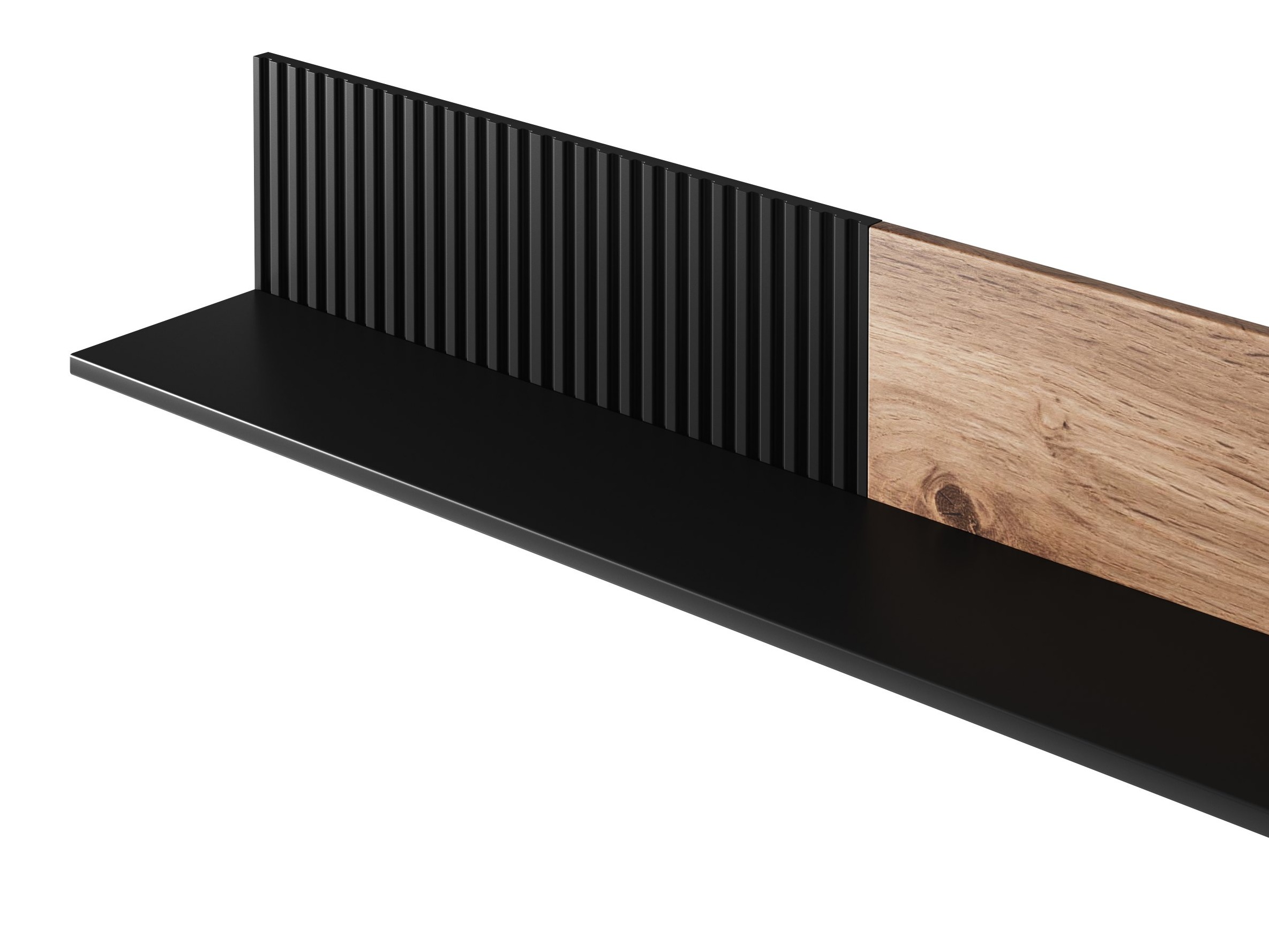 Stenska polica Luelia 122 (Črna + Wotan hrast)