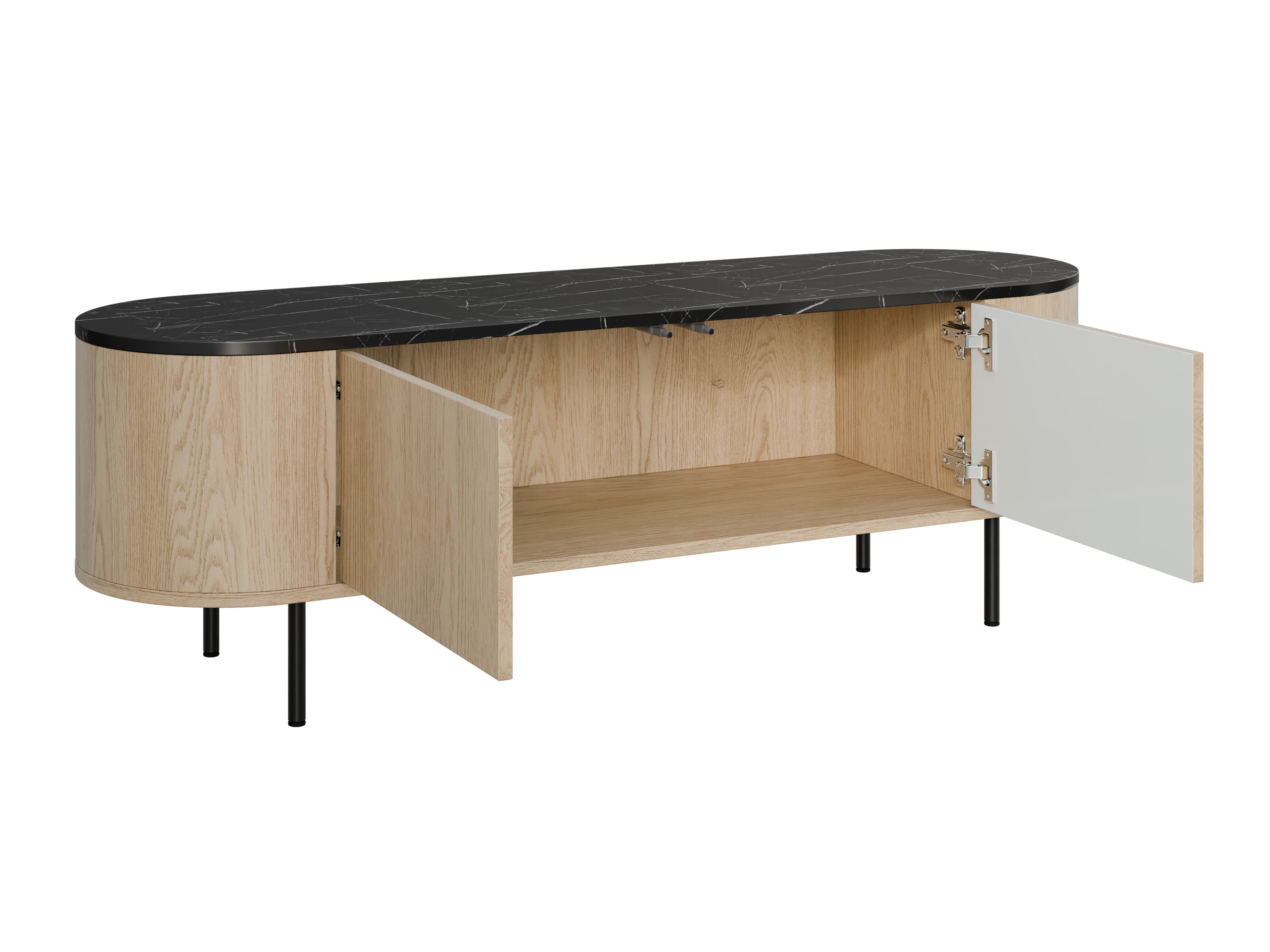 TV-omarica Comfivo Livtena (Beli marmor + Zlata)