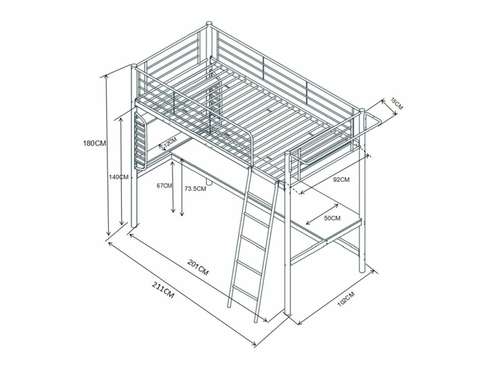 Visoka postelja Houston 1974