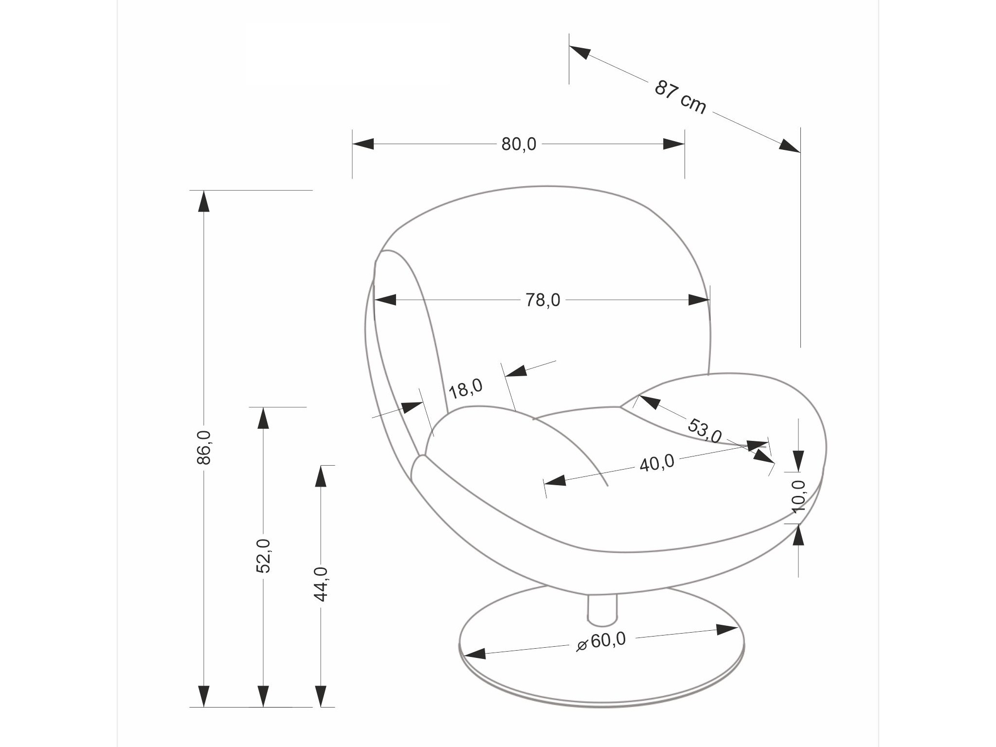 Fotelj Houston 1982 (Siva)