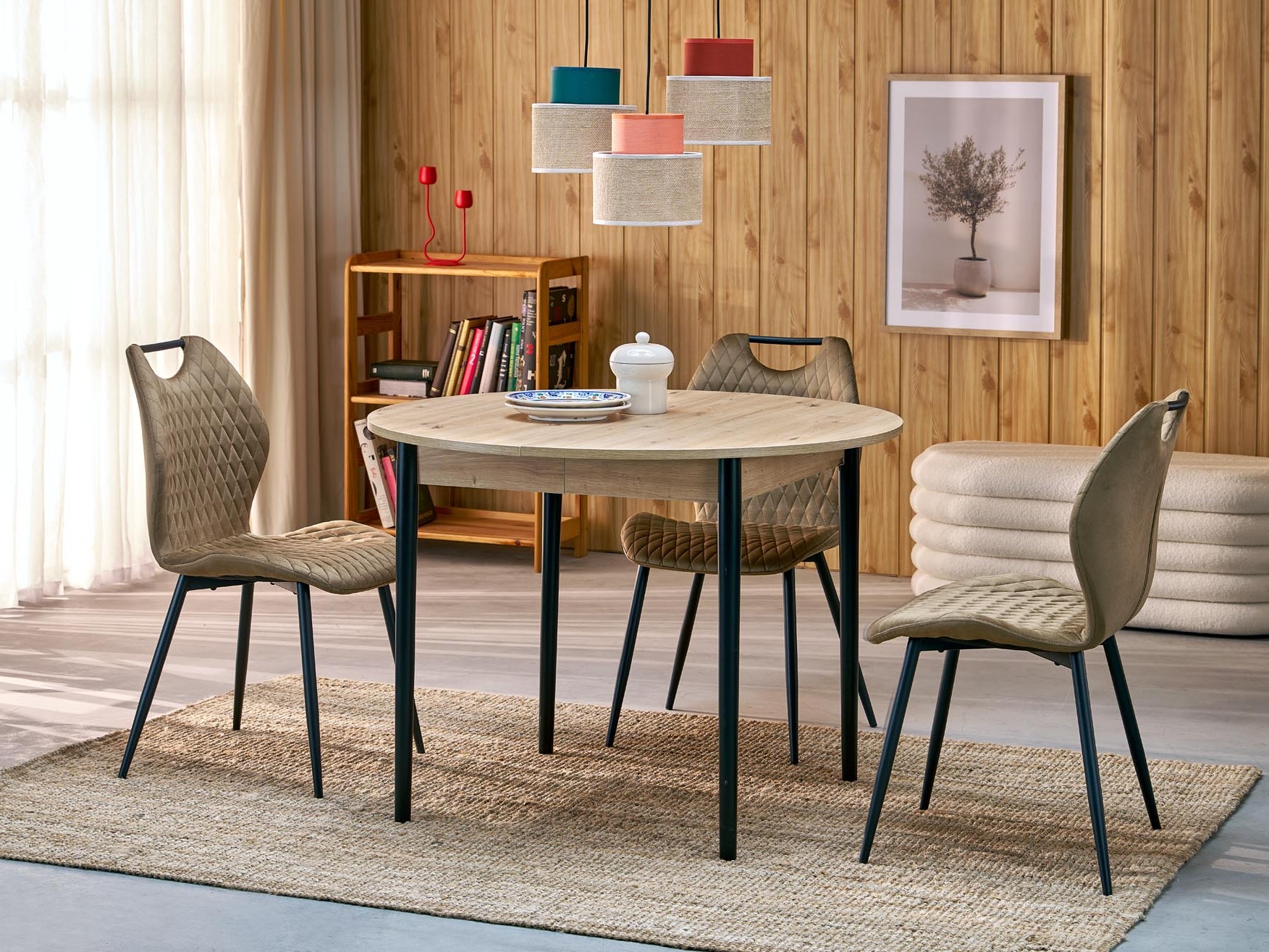 Miza Houston 1990 (Črna + Artisan hrast)