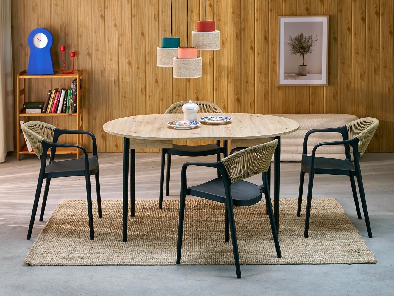 Miza Houston 1990 (Črna + Artisan hrast)