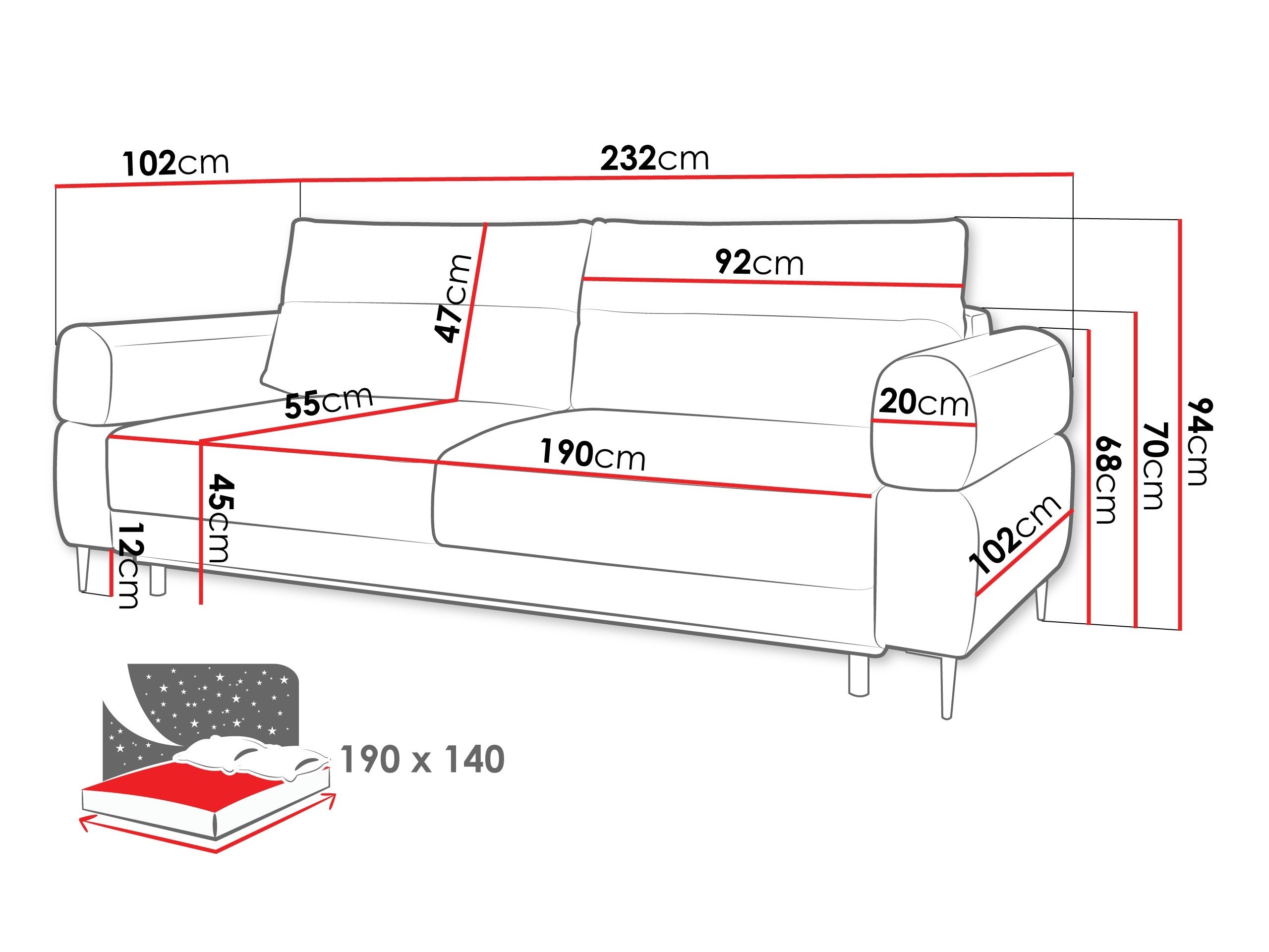 Raztegljiv kavč ComfiDream 199 (Blur 19)