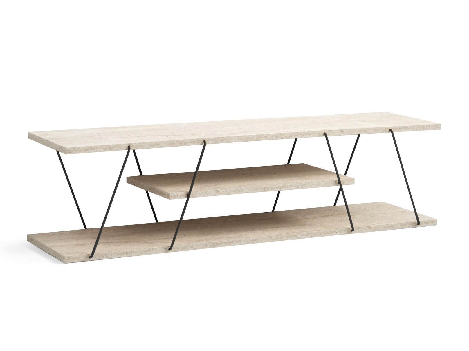 TV-omarica Kailua 365 (Svetel travertin + Črna)